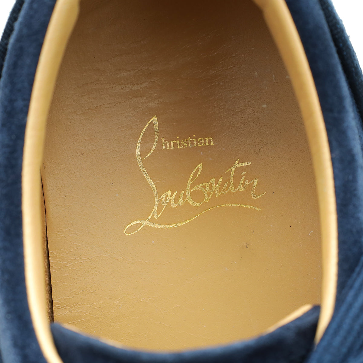 Christian Louboutin Navy Blue Louis Junior Spike Sneakers 39.5