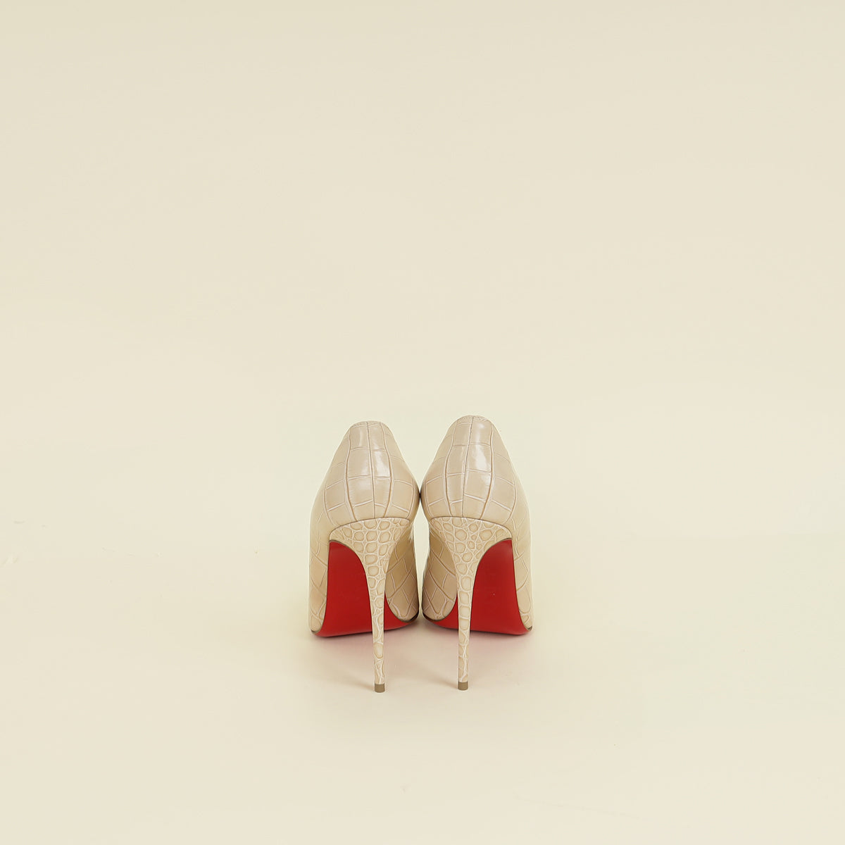 Christian Louboutin Beige Kate Croco Embossed Pump 39