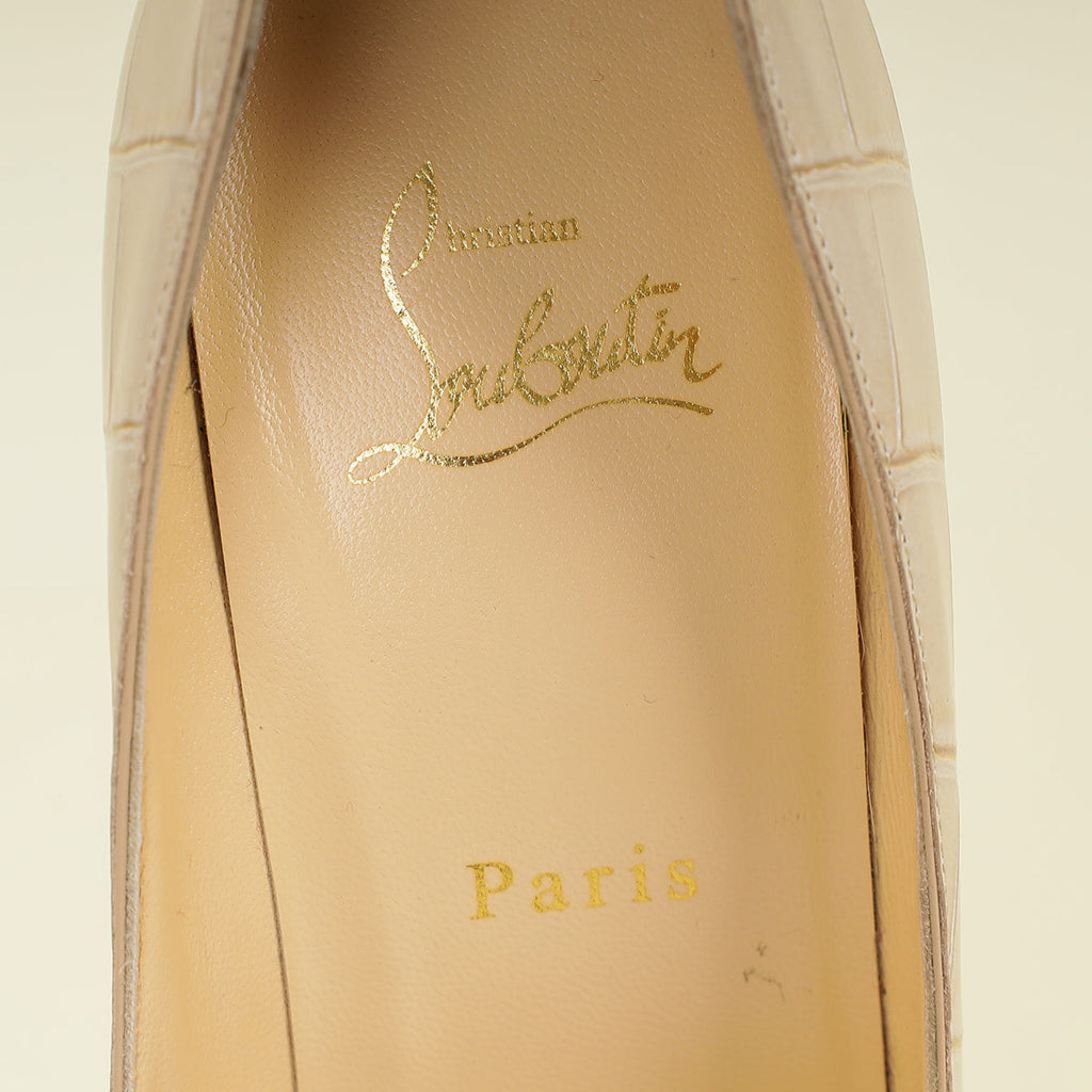 Christian Louboutin Beige Kate Croco Embossed Pump 39