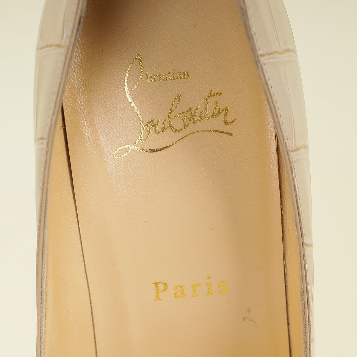 Christian Louboutin Beige Kate Croco Embossed Pump 39