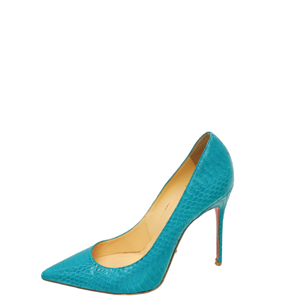 Christian Louboutin Turquoise Python So Kate Pump 40.5