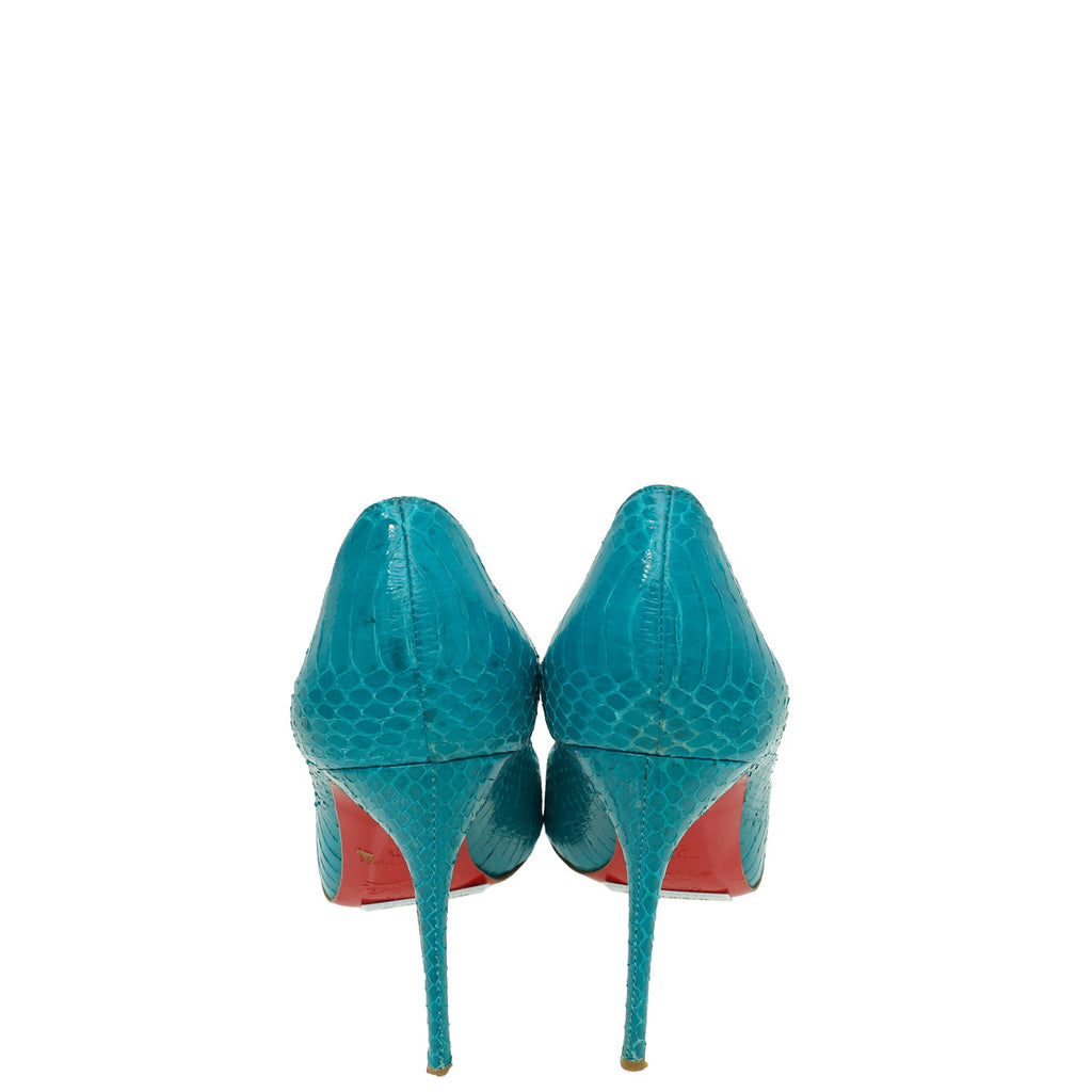 Christian Louboutin Turquoise Python So Kate Pump 40.5