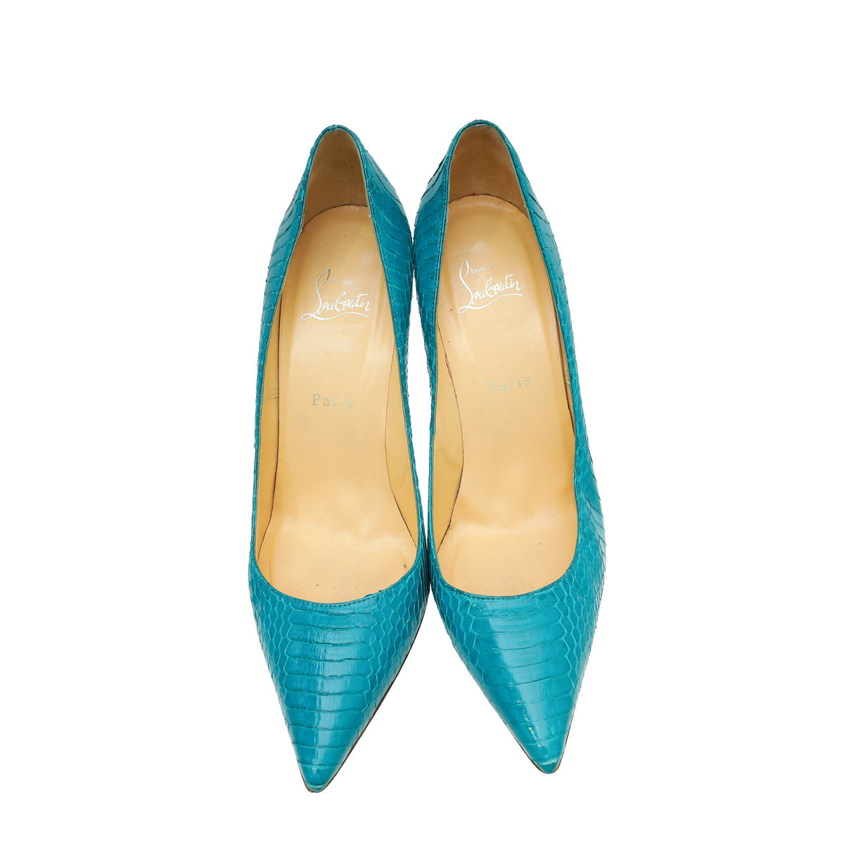 Christian Louboutin Turquoise Python So Kate Pump 40.5