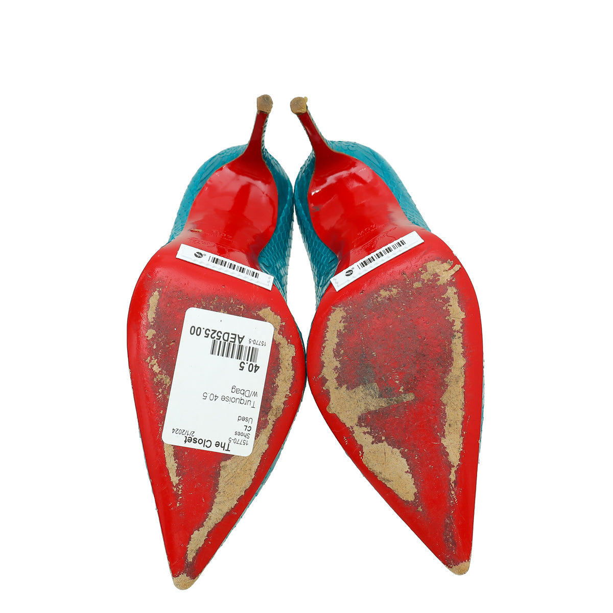 Christian Louboutin Turquoise Python So Kate Pump 40.5