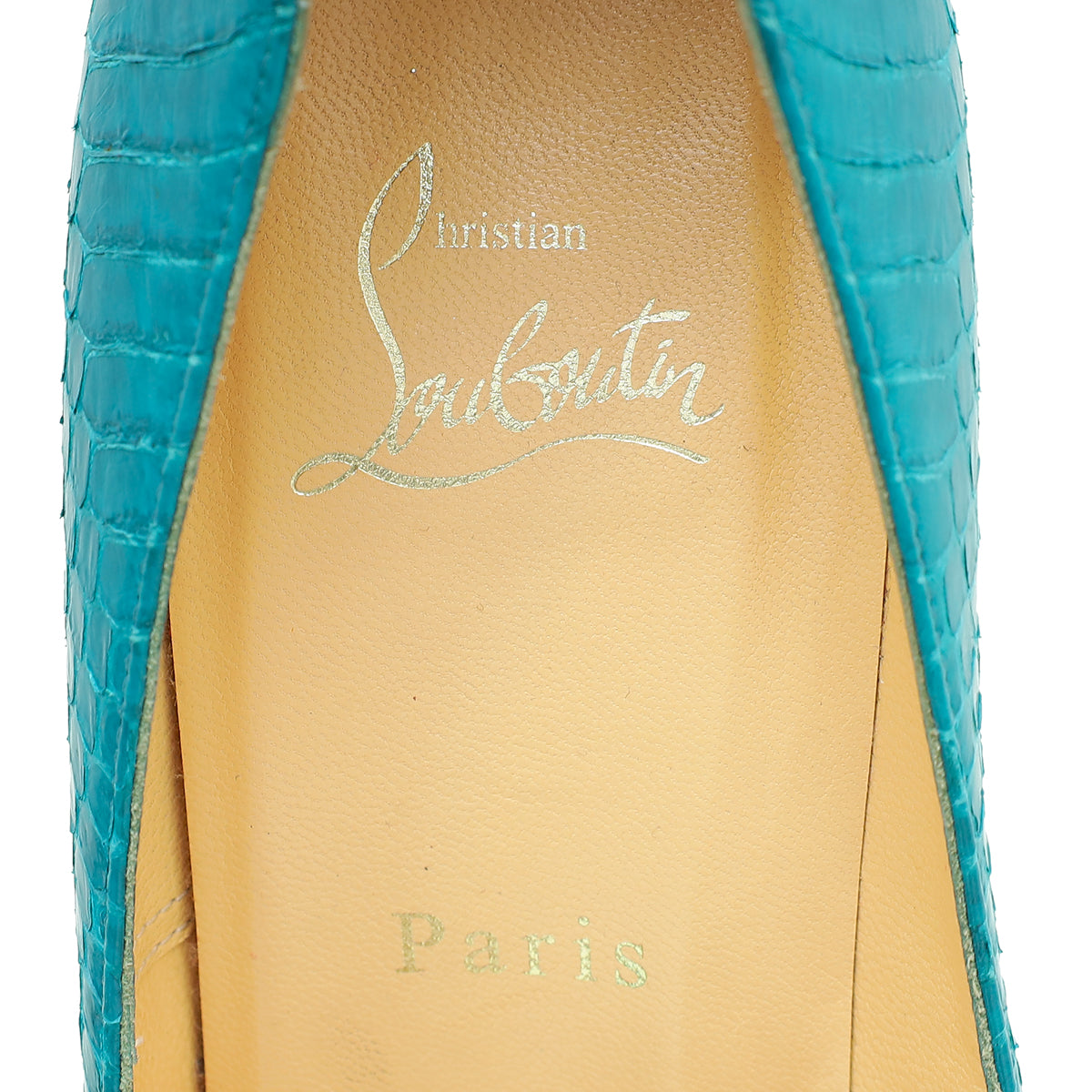 Christian Louboutin Turquoise Python So Kate Pump 40.5