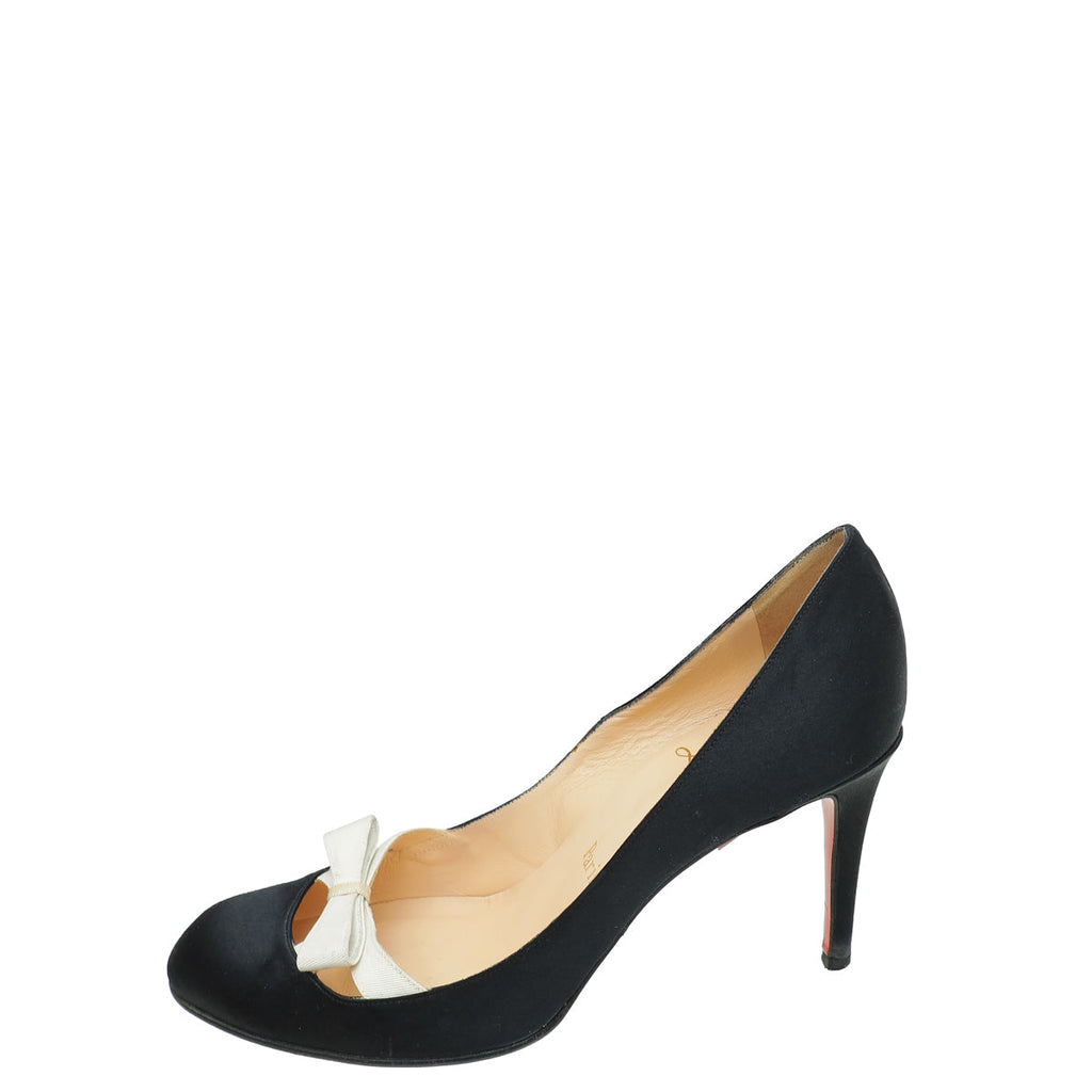 Christian Louboutin Bicolor Satin Bow Pump 40