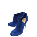 Christian Louboutin Blue Suede Side Zip Ankle High Boot 40