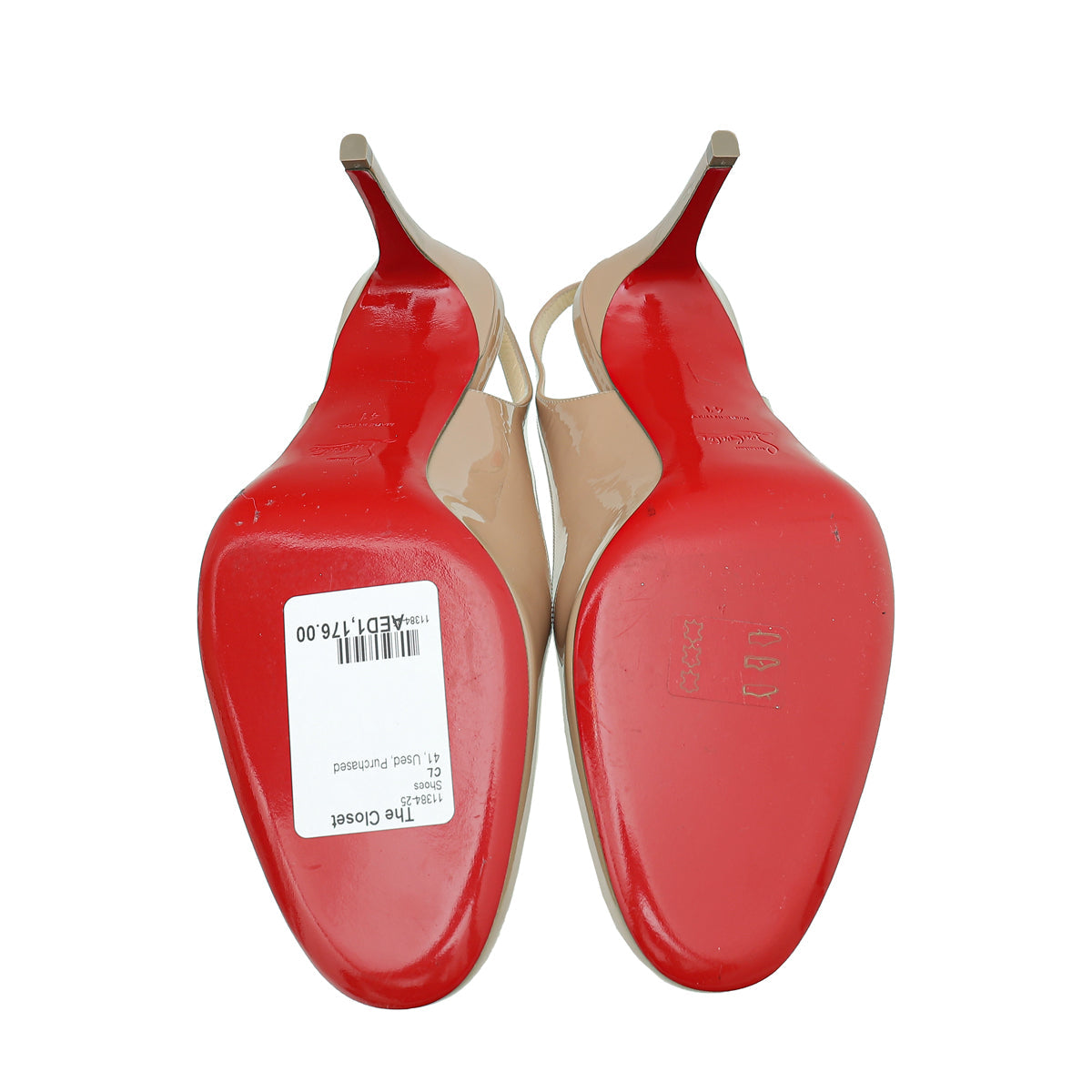 Christian Louboutin Nude Simple Slingback Pump 41