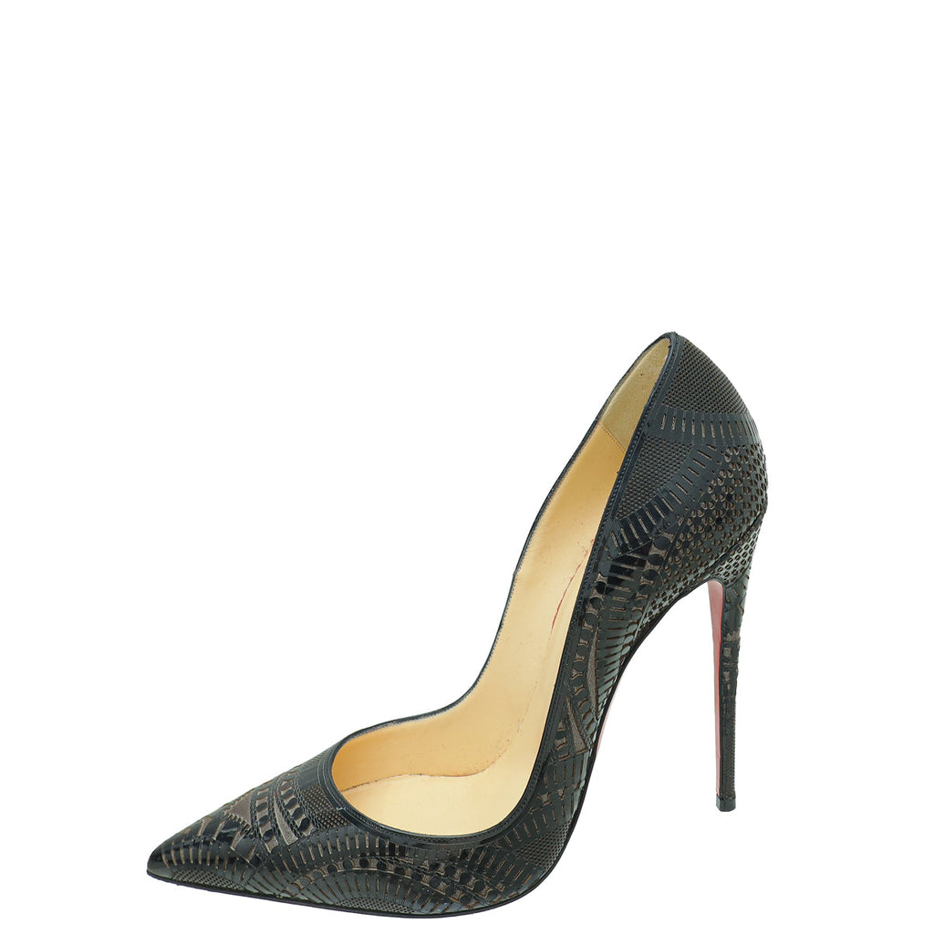 Christian Louboutin Bicolor Laser Cut Kristali Pointed Toe 130 Pumps 42