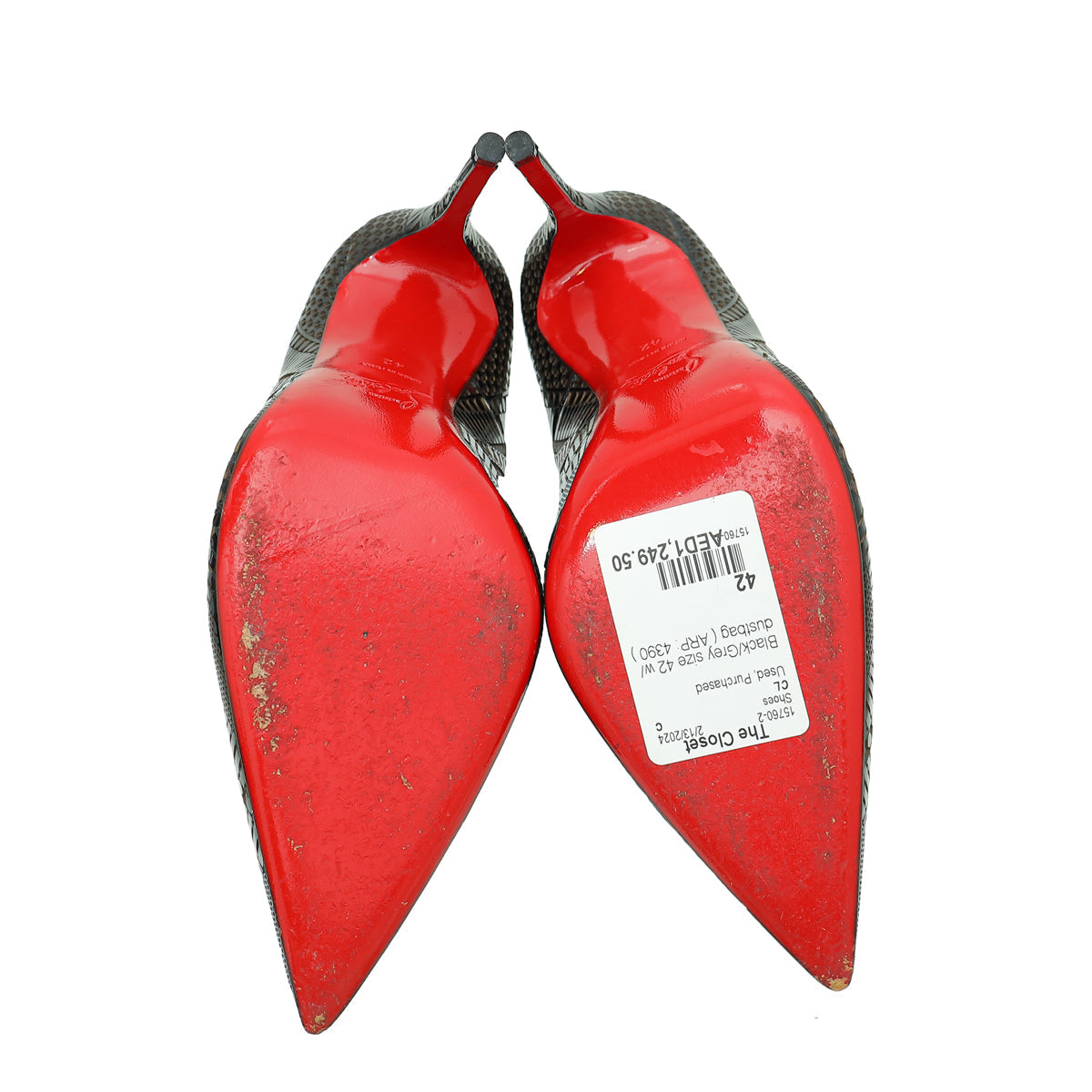 Christian Louboutin Bicolor Laser Cut Kristali Pointed Toe 130 Pumps 42