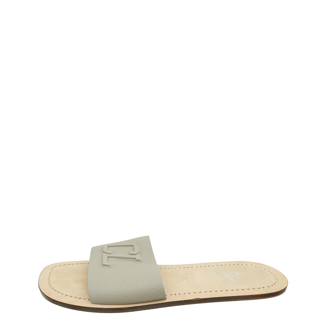 Christian Louboutin Light Grey "CL" Mule 43