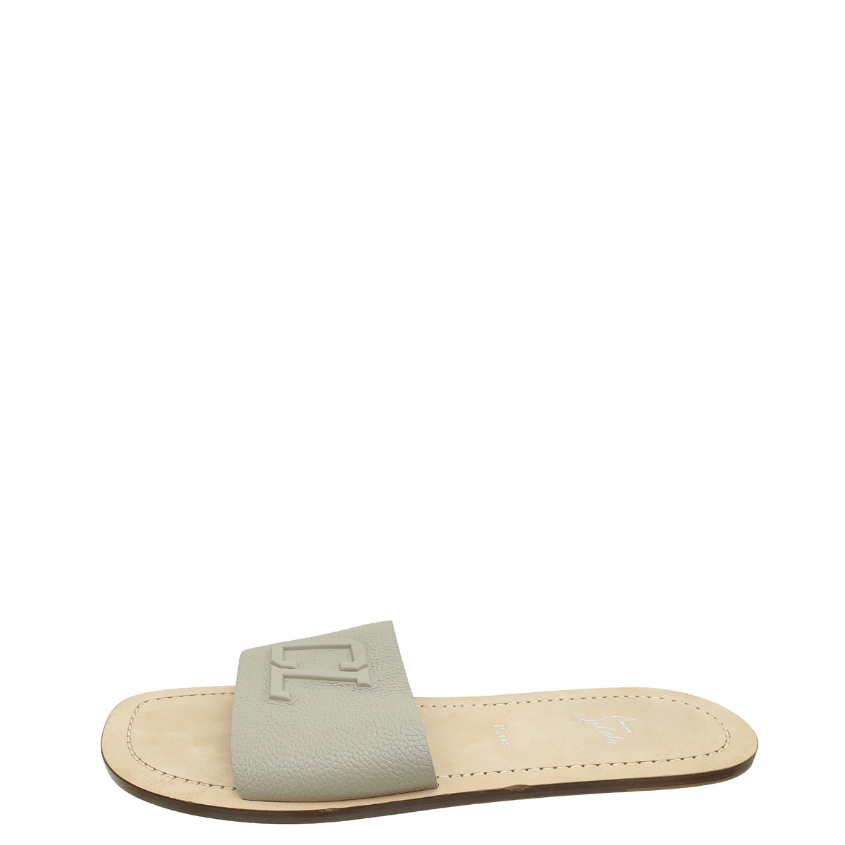 Christian Louboutin Light Grey "CL" Mule 43