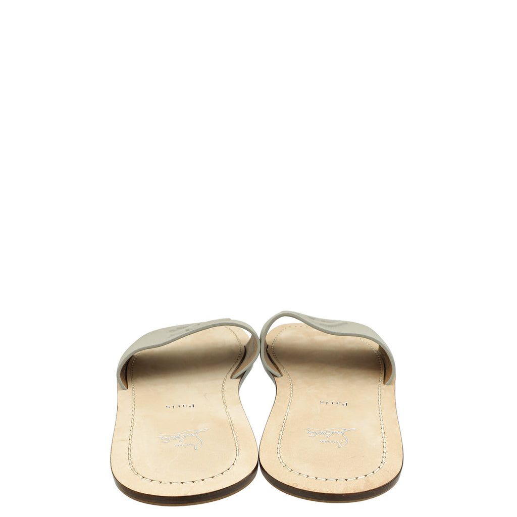 Christian Louboutin Light Grey "CL" Mule 43
