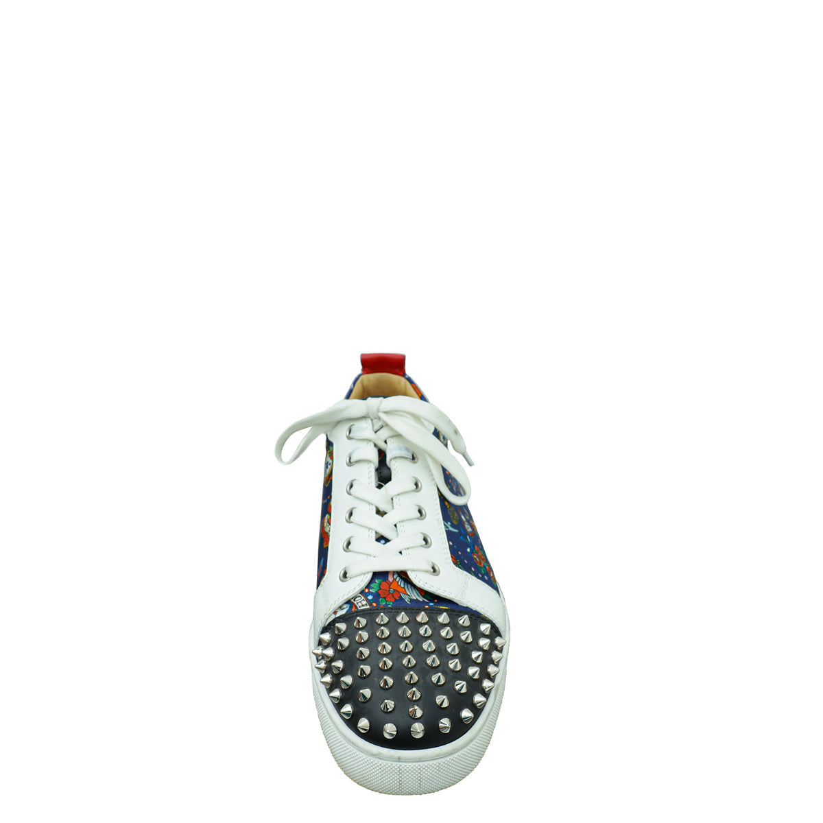 Christian Louboutin Multicolor Floral Print Satin Louis Spike Orlato 45