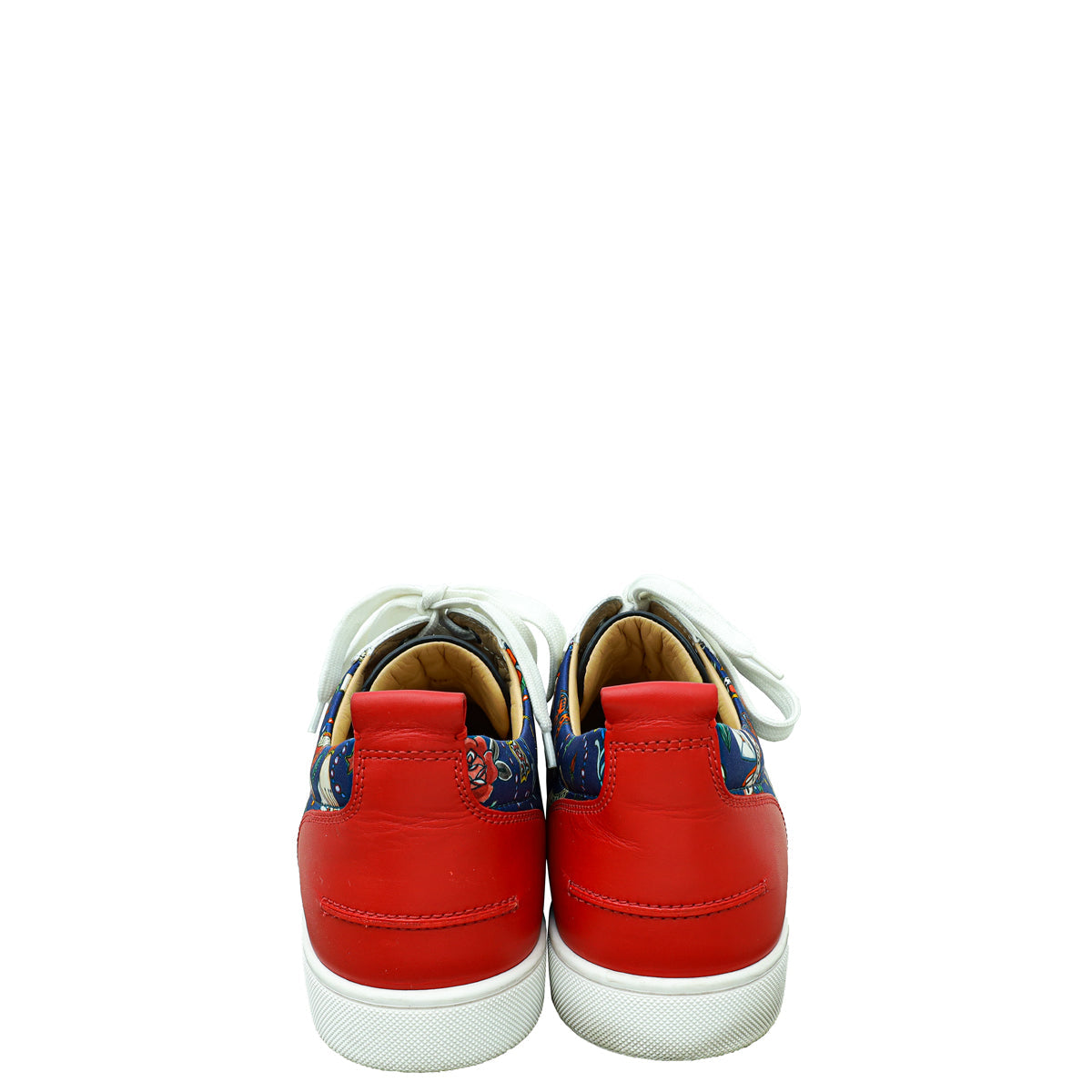 Christian Louboutin Multicolor Floral Print Satin Louis Spike Orlato 45