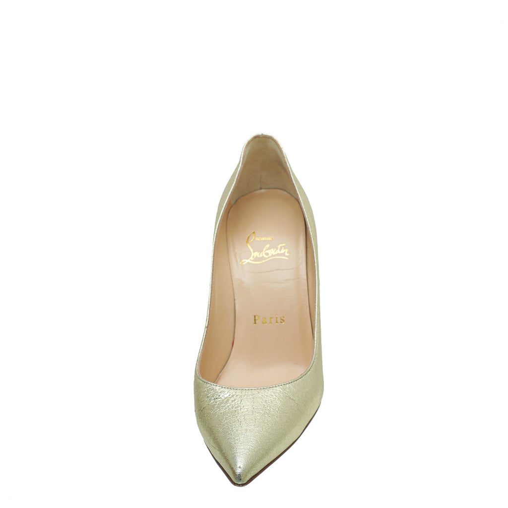 Christian Louboutin Gold Decoltish 100 Nappa Pepite Pumps 35
