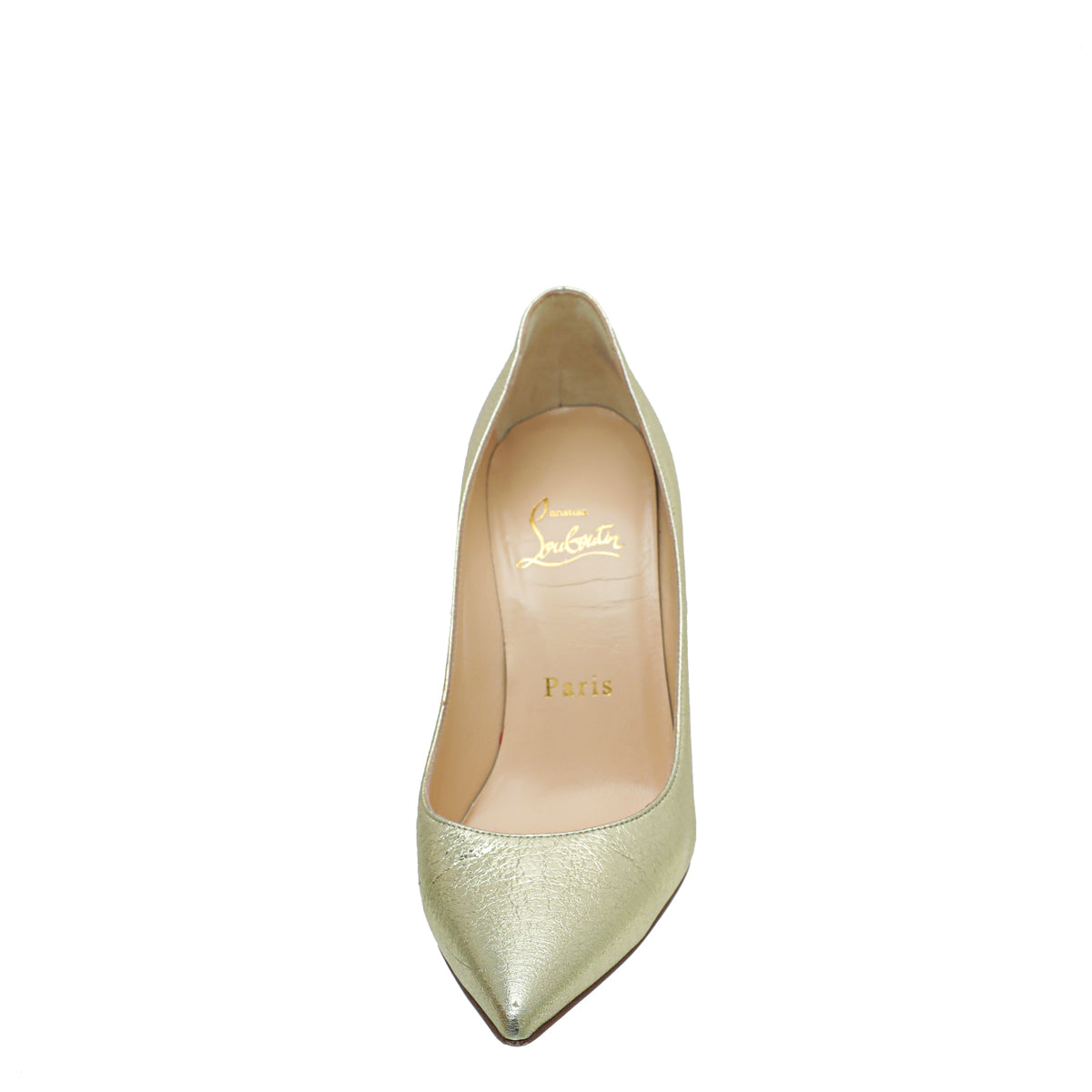 Christian Louboutin Gold Decoltish 100 Nappa Pepite Pumps 35