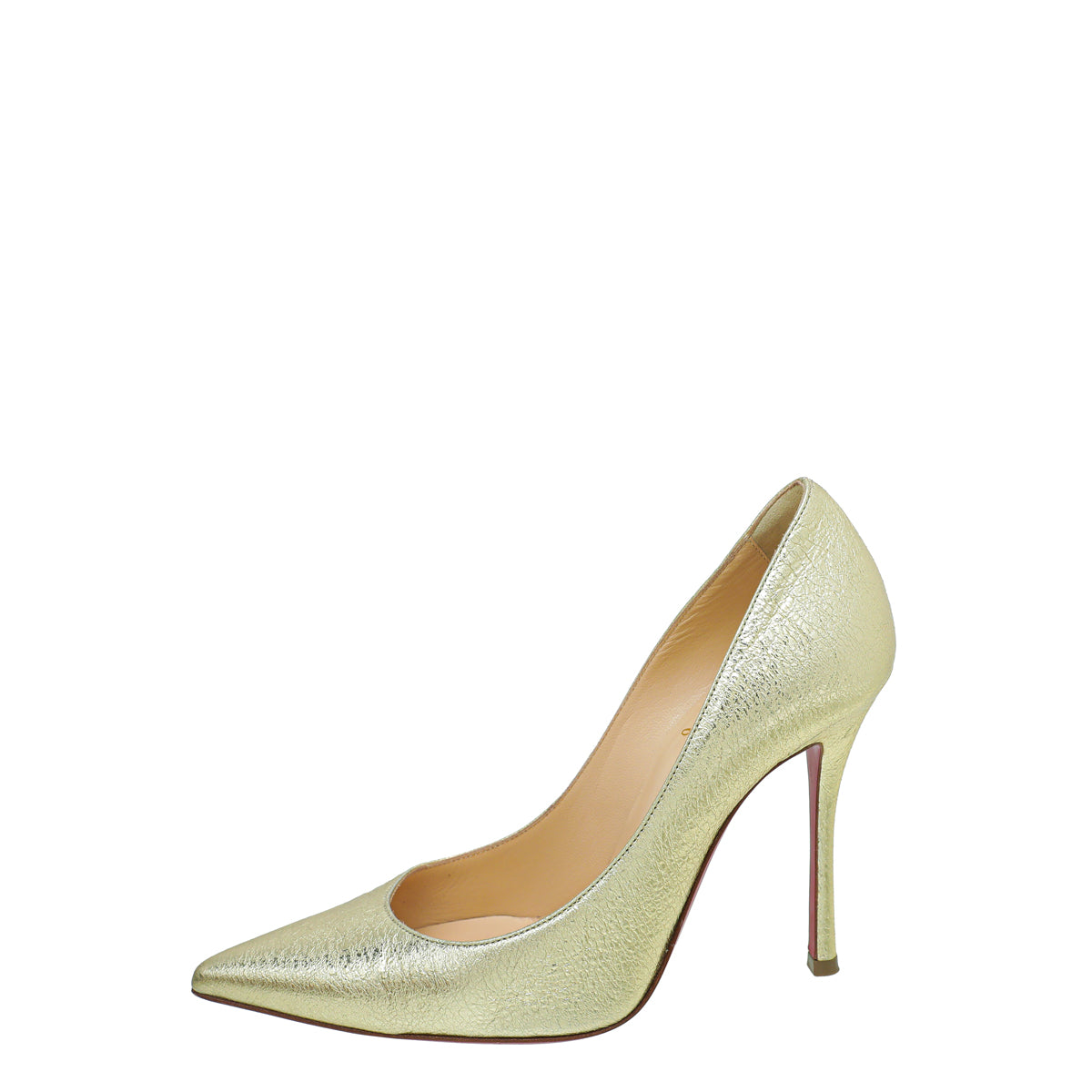Christian Louboutin Gold Decoltish 100 Nappa Pepite Pumps 35