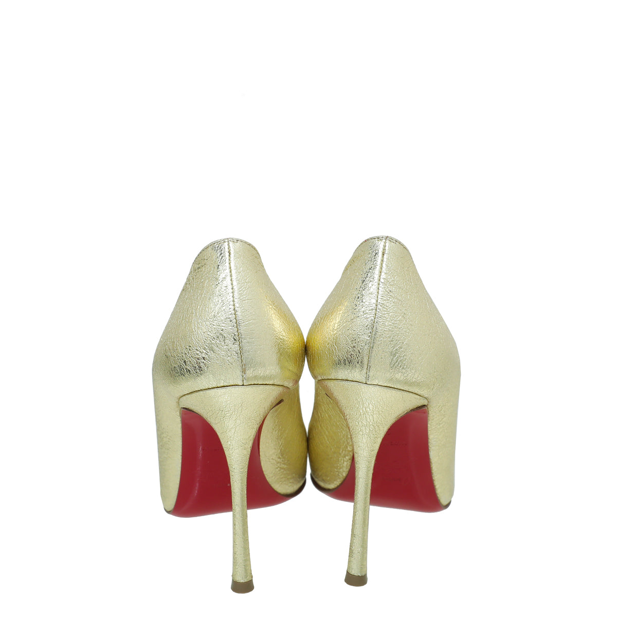 Christian Louboutin Gold Decoltish 100 Nappa Pepite Pumps 35