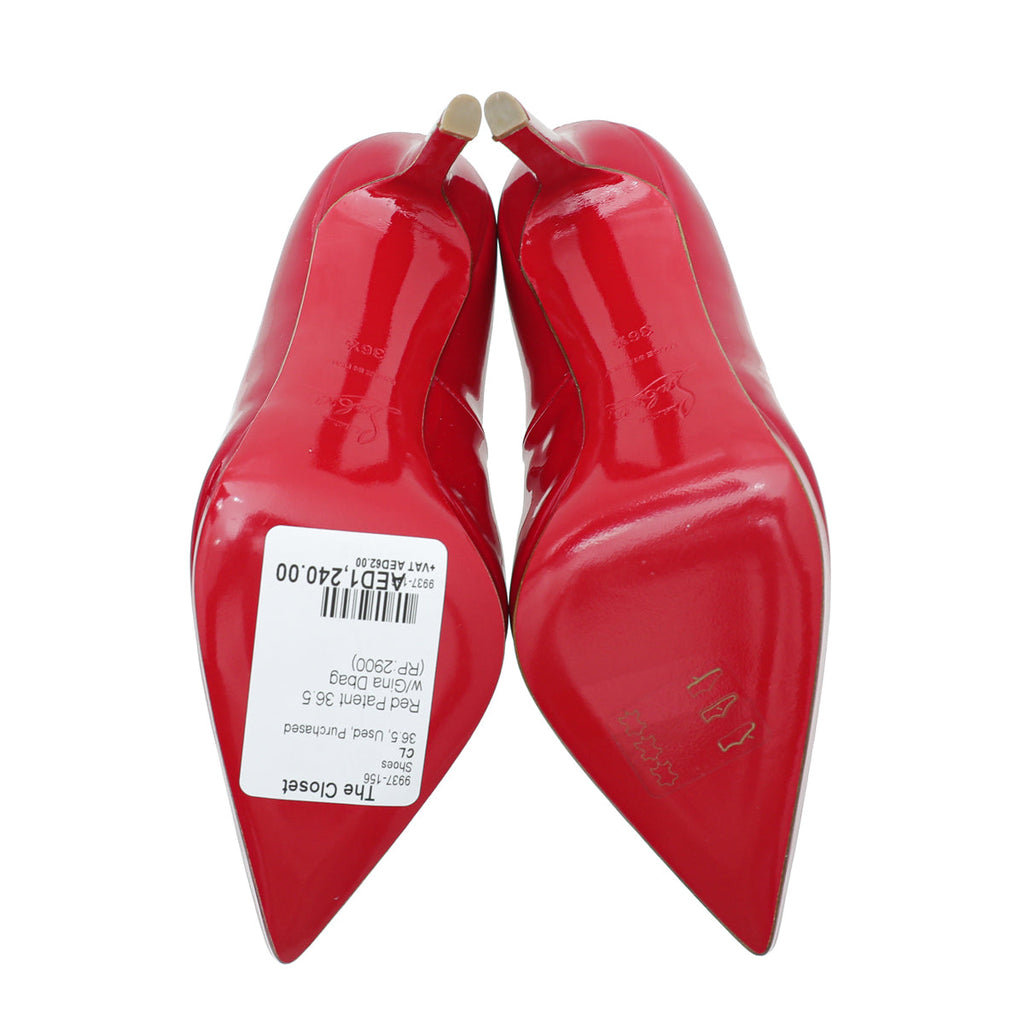 Christian Louboutin Red Pigalle Plato 100 Pumps 36.5