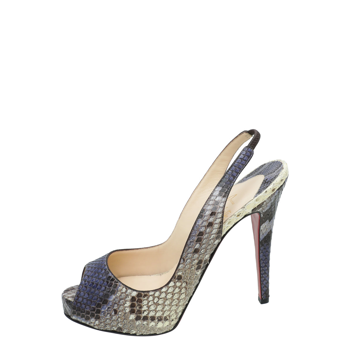 Christian Louboutin Bicolor Python No Prive 120 Pump 36.5
