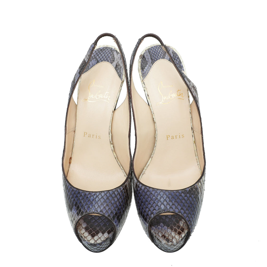 Christian Louboutin Bicolor Python No Prive 120 Pump 36.5