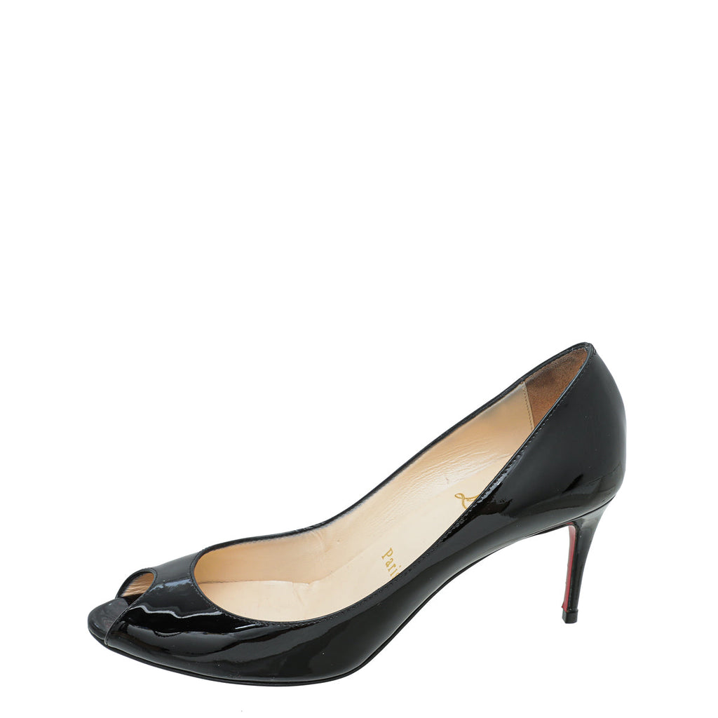 Christian Louboutin Black Youpi Peep Toe Pump 36.5