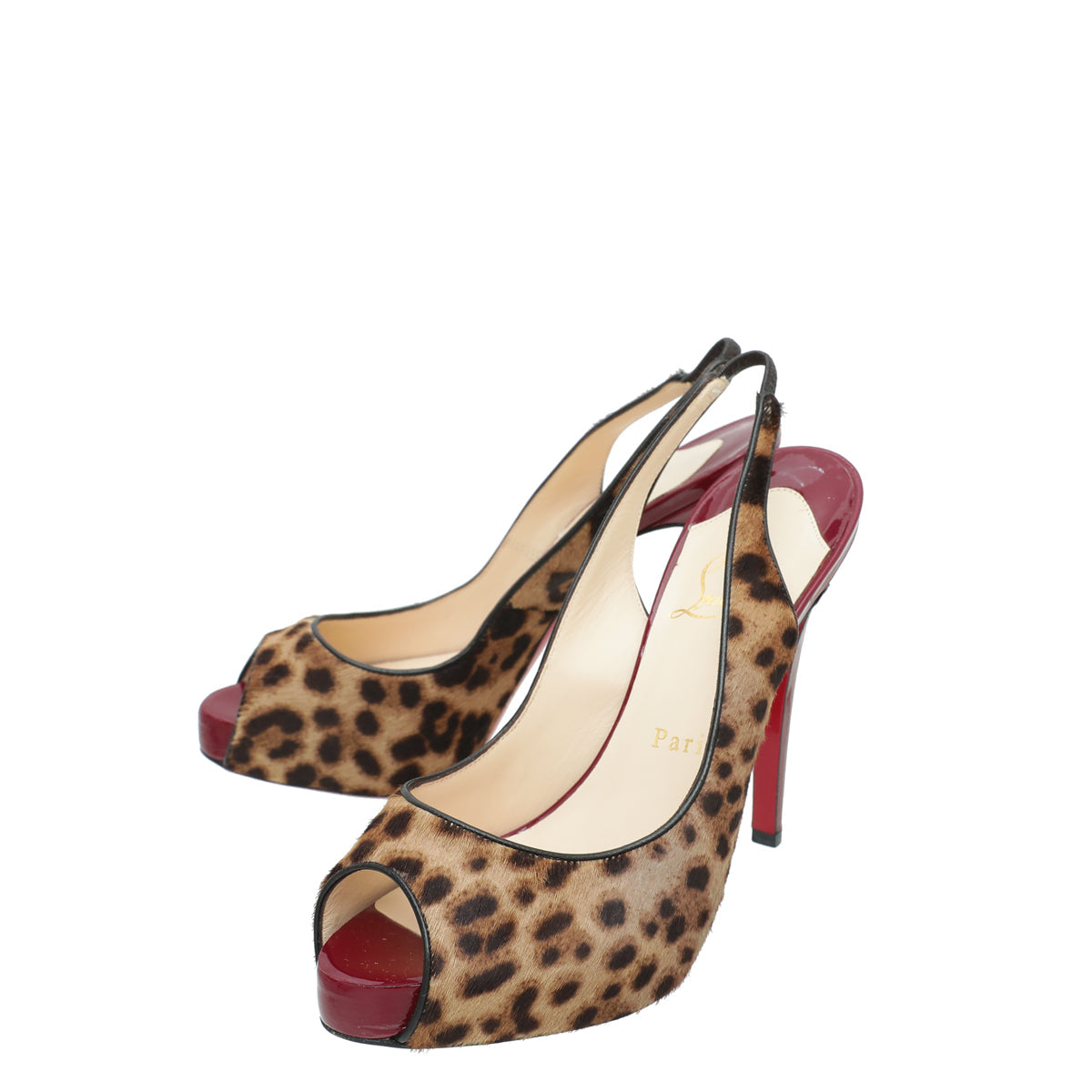 Christian Louboutin Bicolor Leopard Hair No Prive 100 Pump 37.5