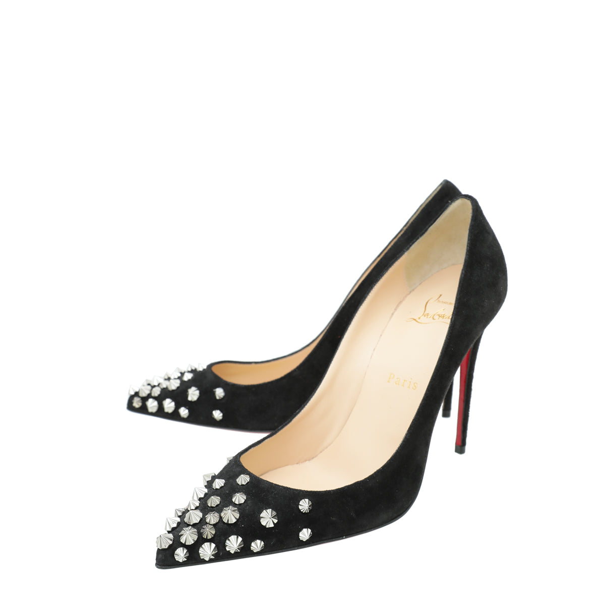 Christian Louboutin Black Veau Velours Drama 100 Pumps 38.5
