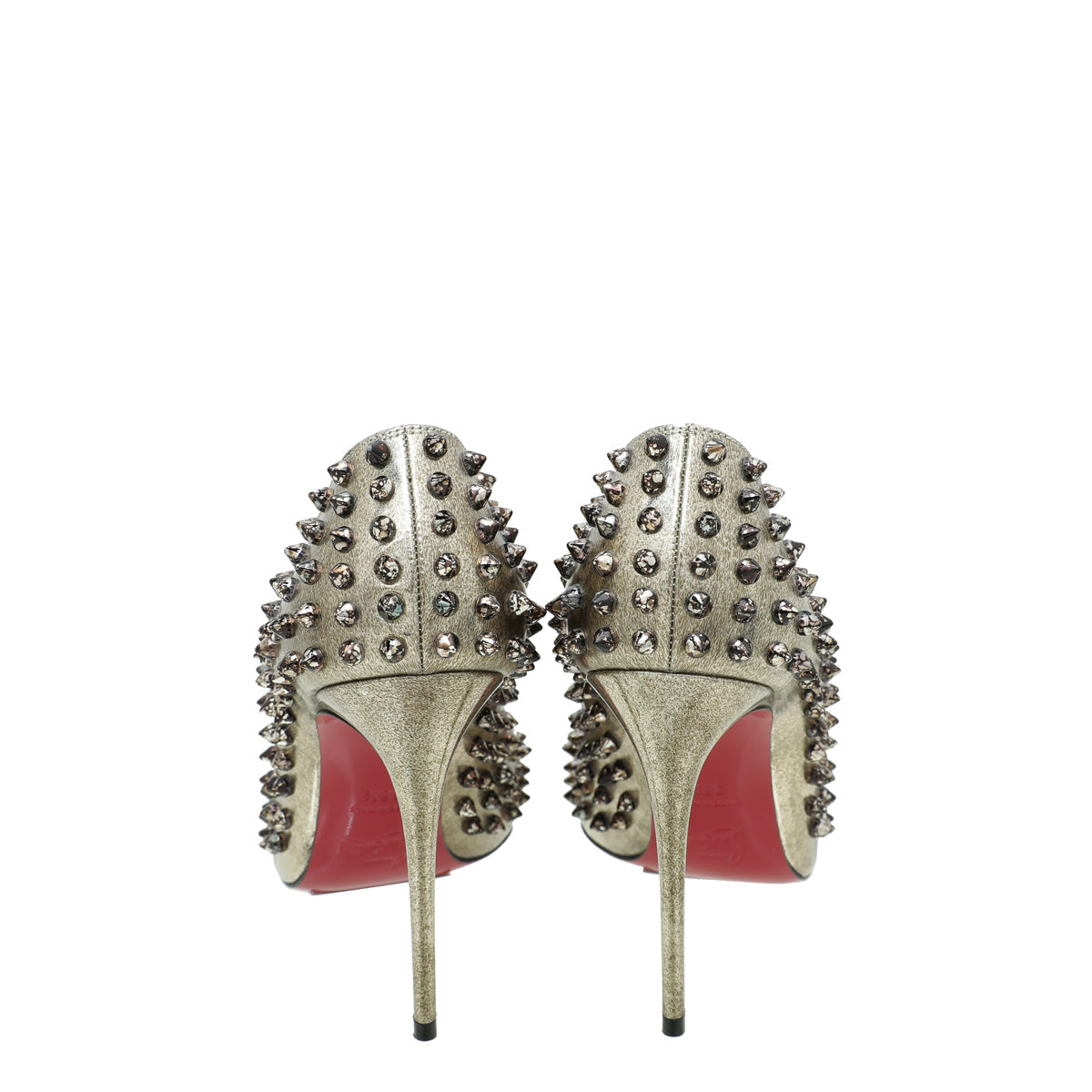 Christian Louboutin Metallic Champagne Spike Pigalle Pump 38.5