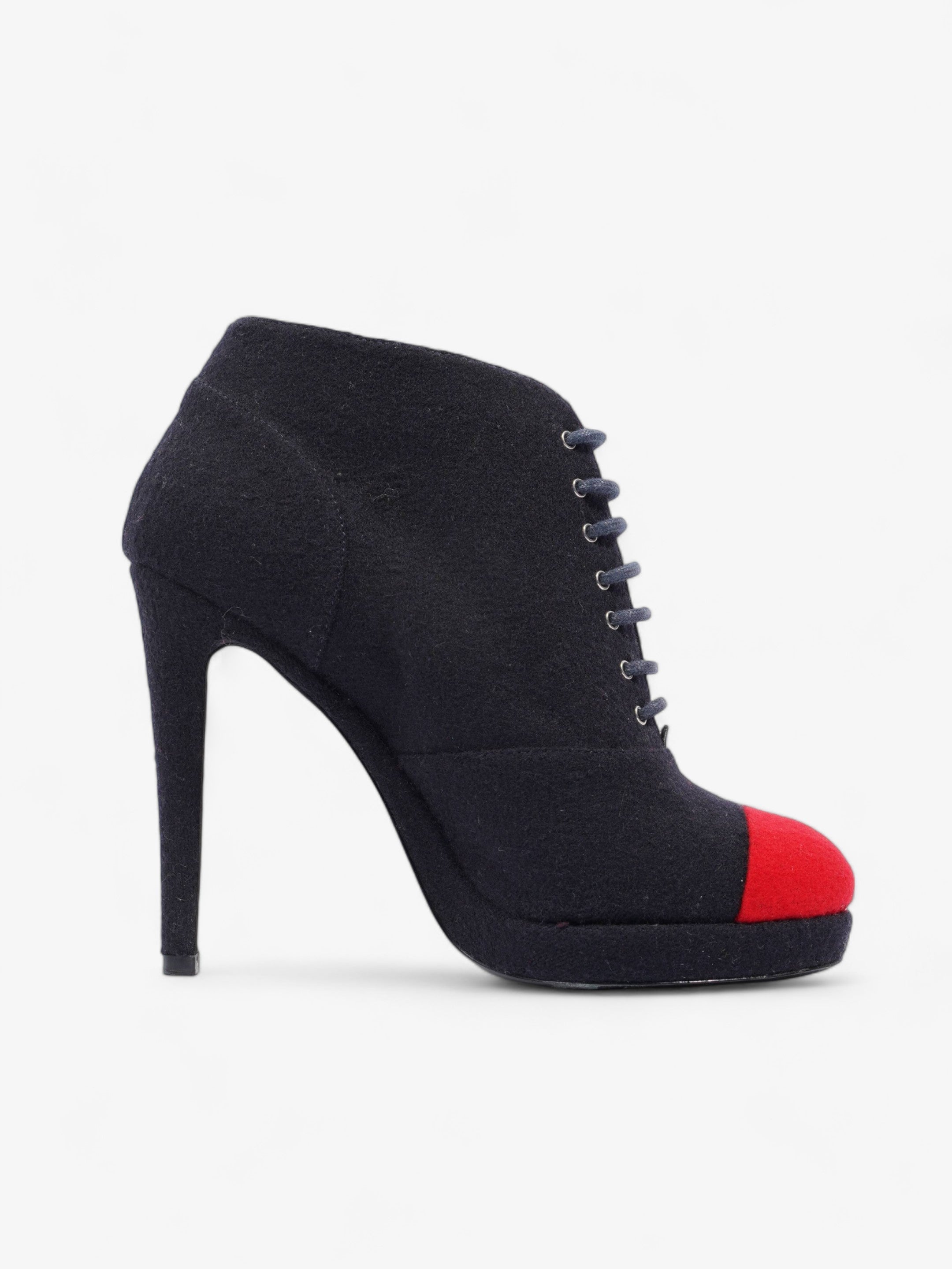 Chanel Short Boots Navy / Red Fabric EU 38 UK 5