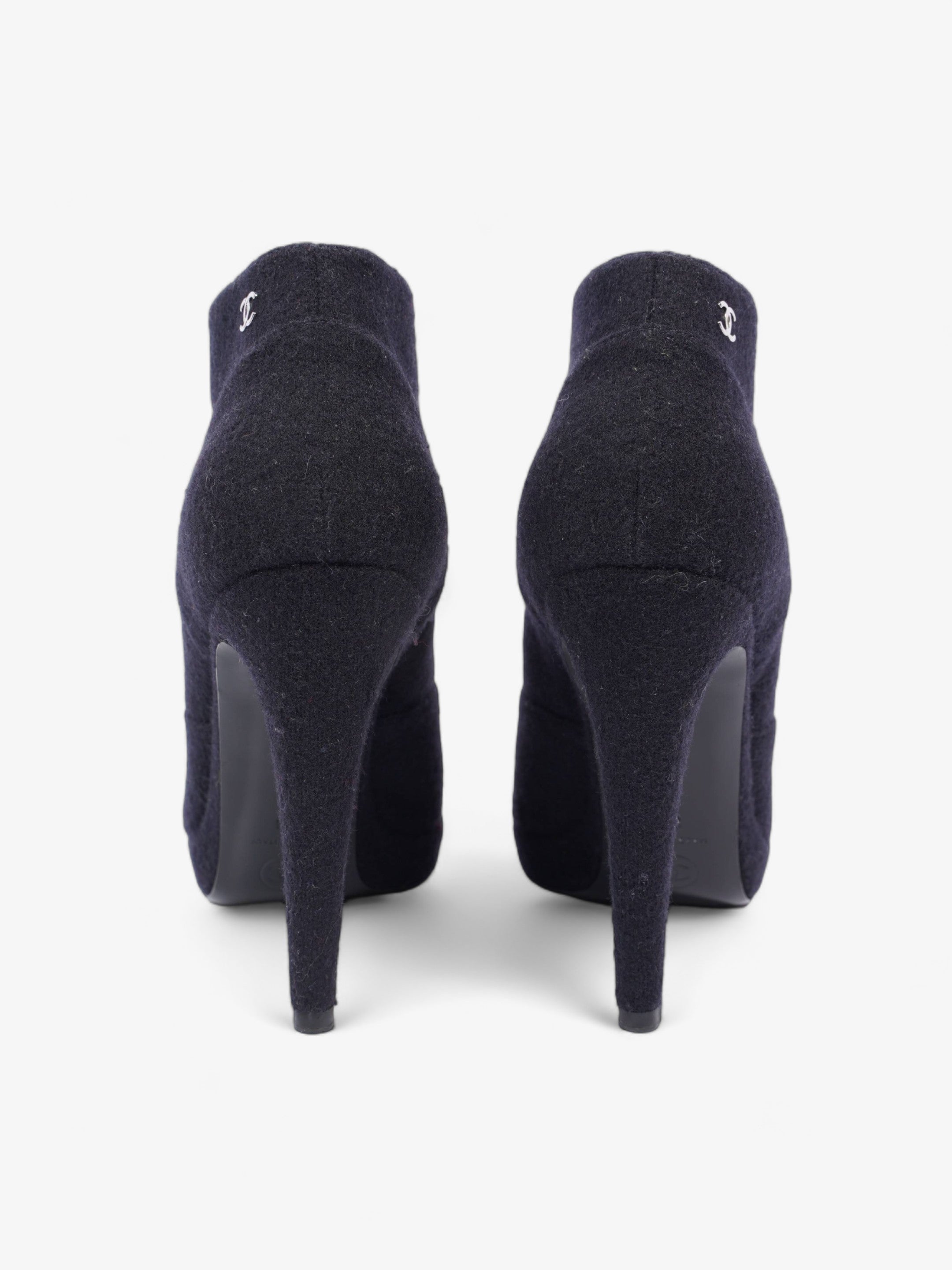 Chanel Short Boots Navy / Red Fabric EU 38 UK 5