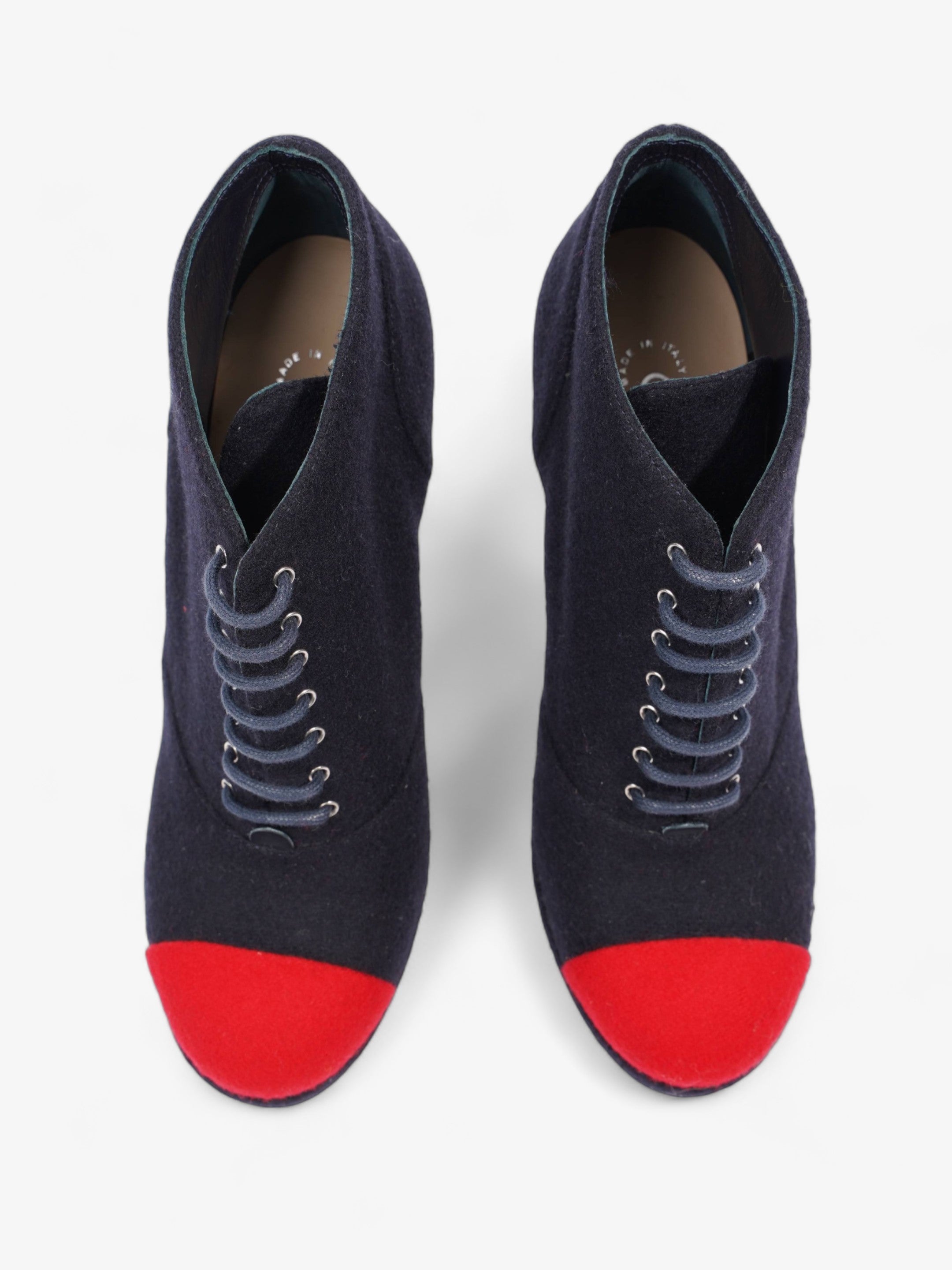 Chanel Short Boots Navy / Red Fabric EU 38 UK 5