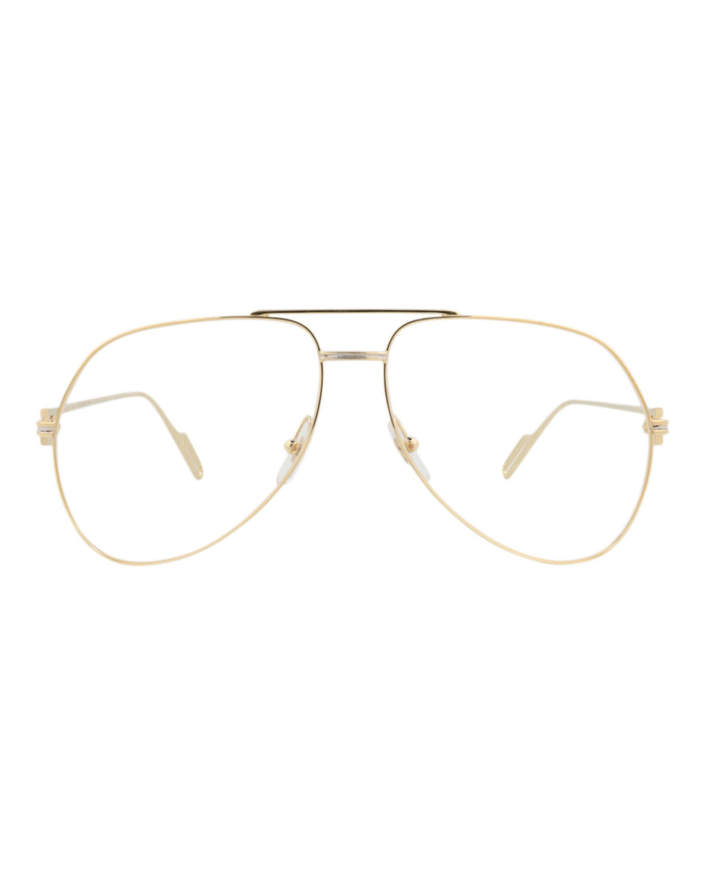 Cartier Unisex Aviator Gold Shiny Transparent Fashion Designer Eyewear