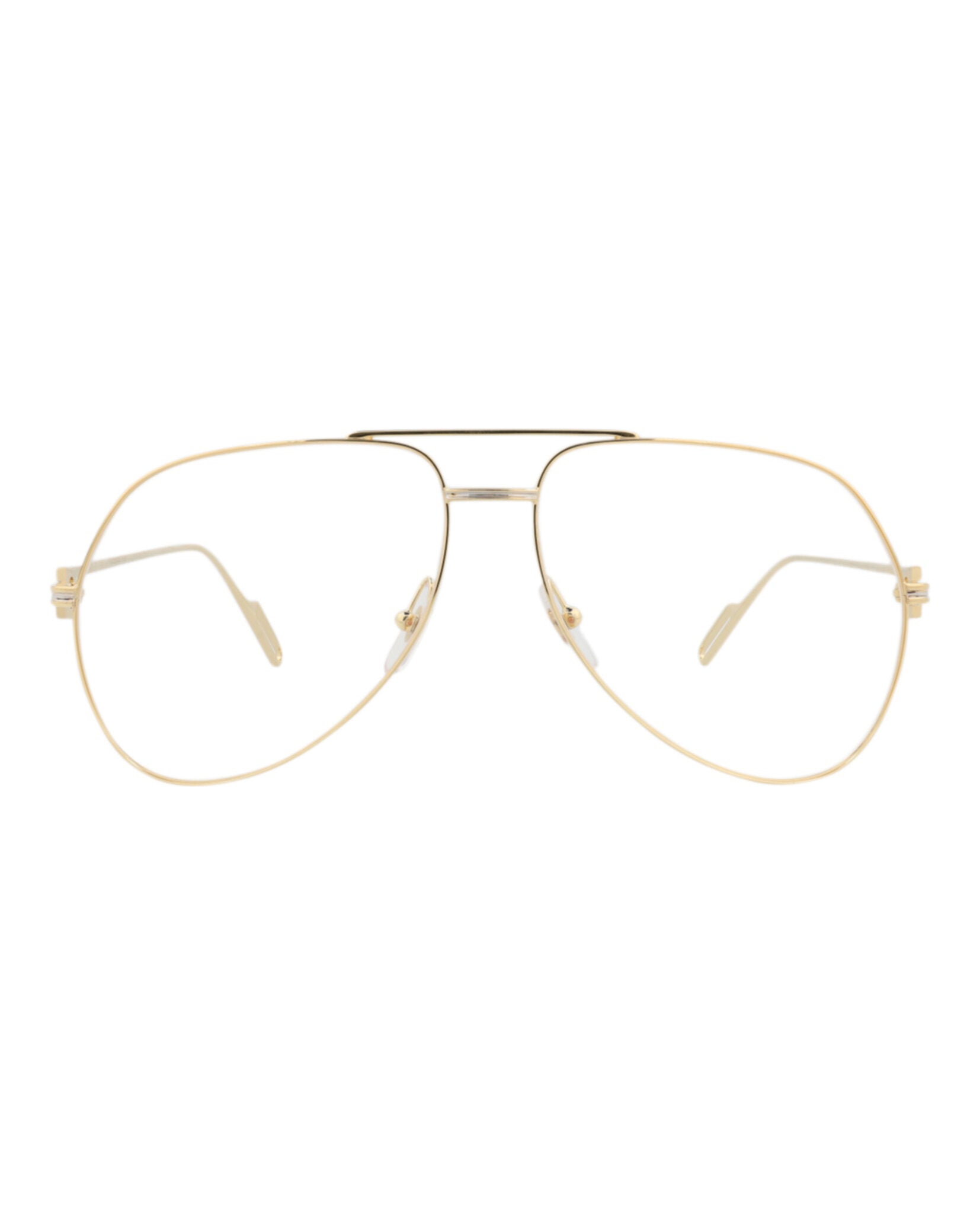 Cartier Unisex Aviator Gold Shiny Transparent Fashion Designer Eyewear