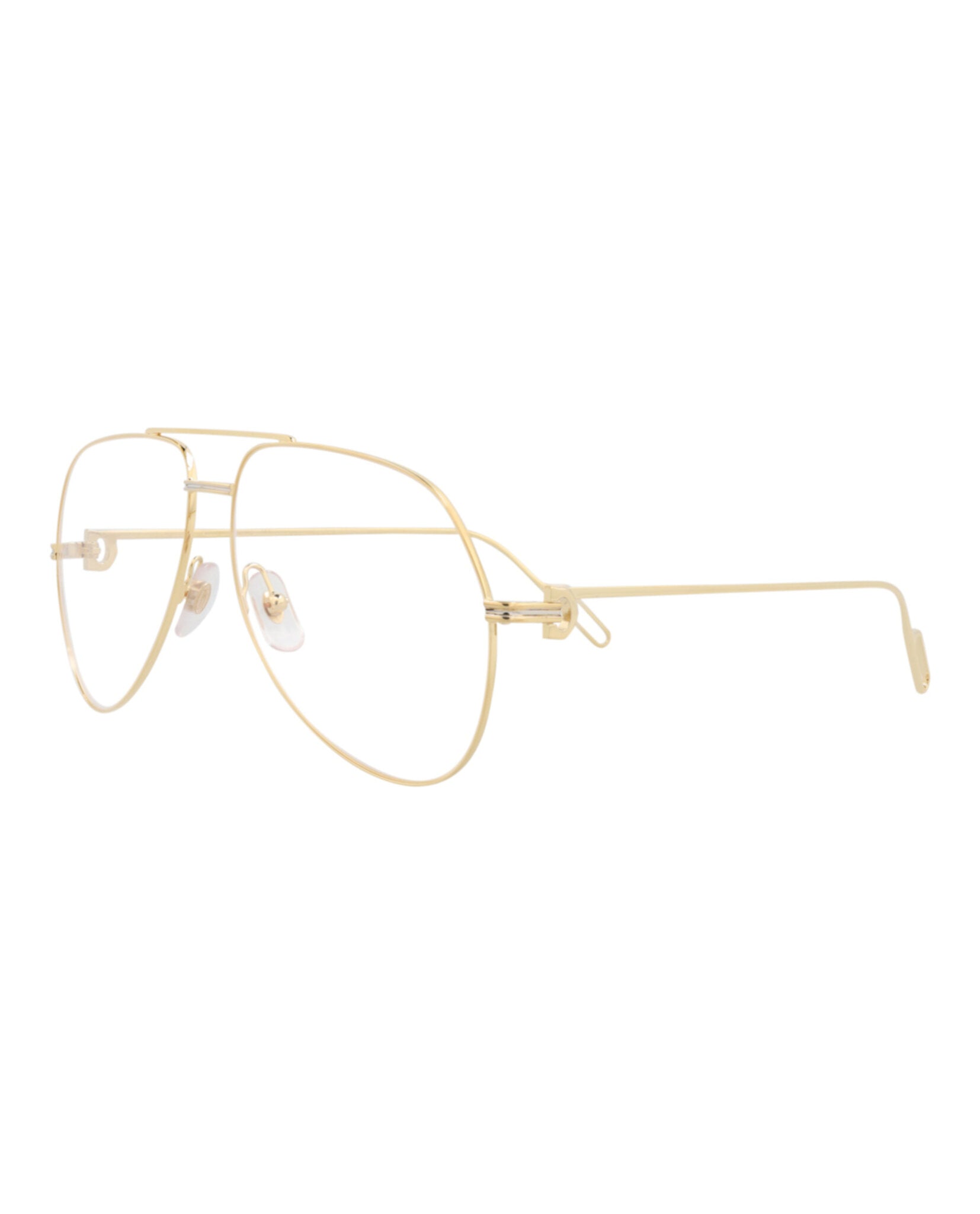 Cartier Unisex Aviator Gold Shiny Transparent Fashion Designer Eyewear