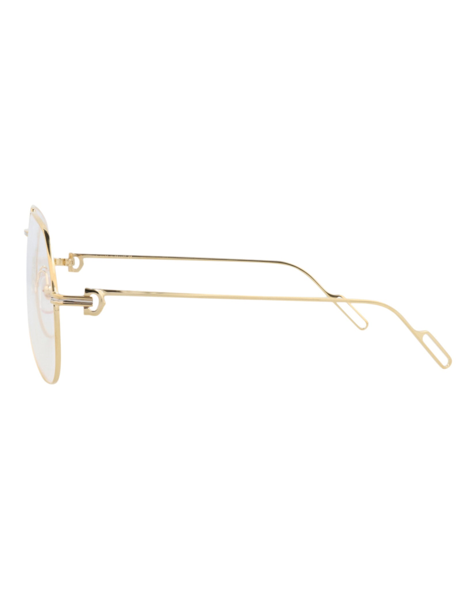 Cartier Unisex Aviator Gold Shiny Transparent Fashion Designer Eyewear