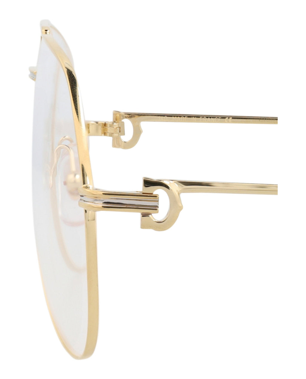 Cartier Unisex Aviator Gold Shiny Transparent Fashion Designer Eyewear