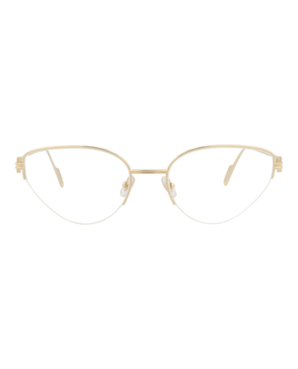 Cartier Womens Cat Eye Gold Gold Transparent Fashion Designer Eyewear