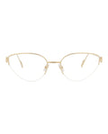 Cartier Womens Cat Eye Gold Gold Transparent Fashion Designer Eyewear