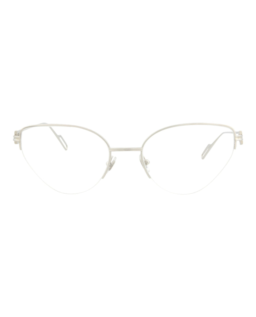 Cartier Womens Cat Eye Silver Silver Transparent Fashion Designer Eyewear