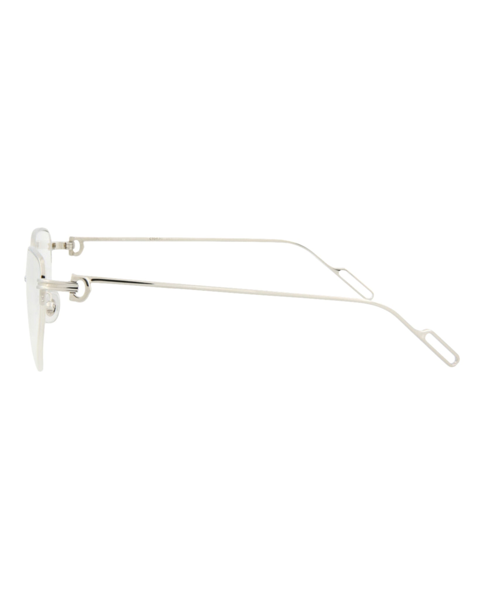 Cartier Womens Cat Eye Silver Silver Transparent Fashion Designer Eyewear