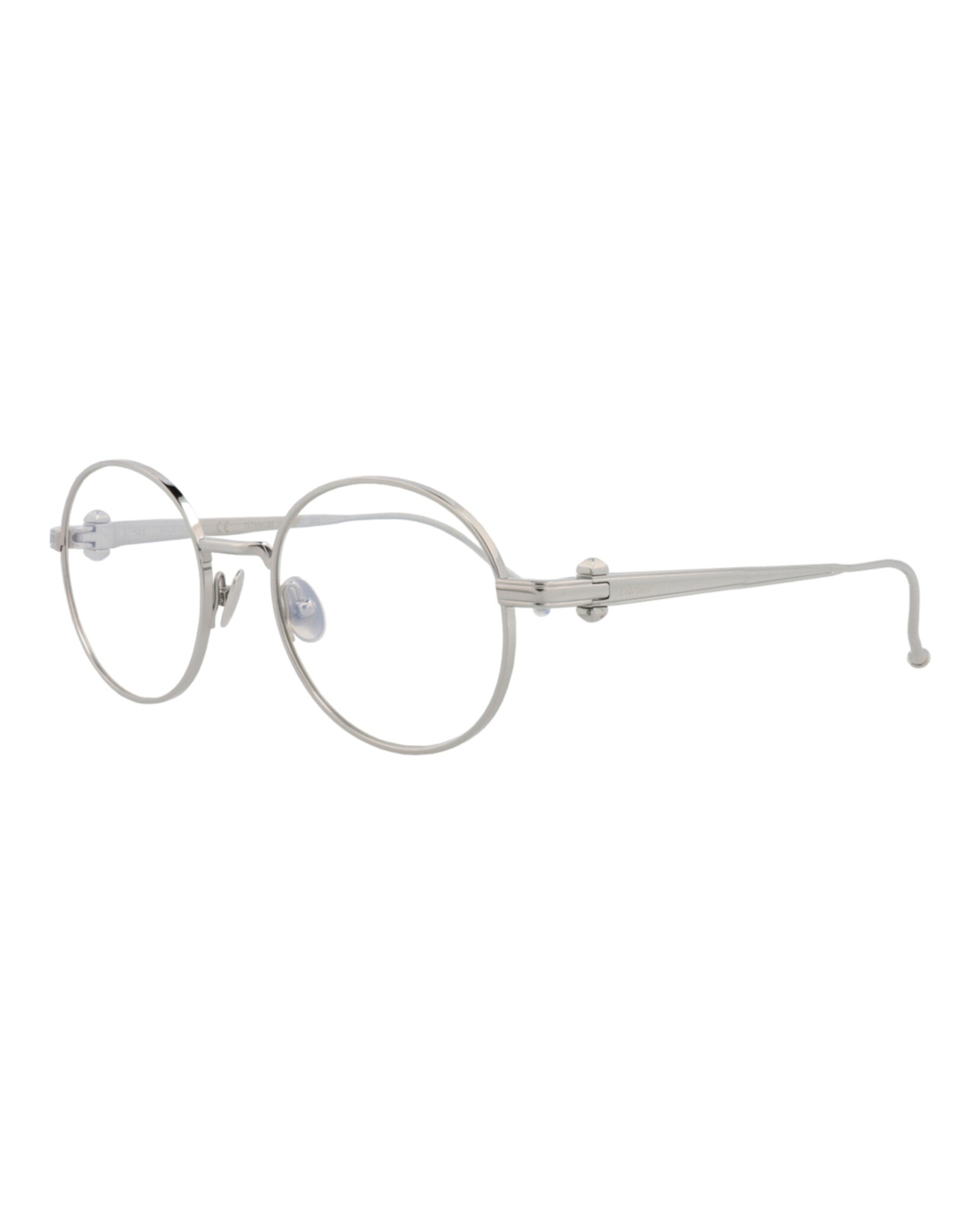 Cartier Mens Round/Oval Ruthenium Ruthenium Transparent Fashion Designer Eyewear