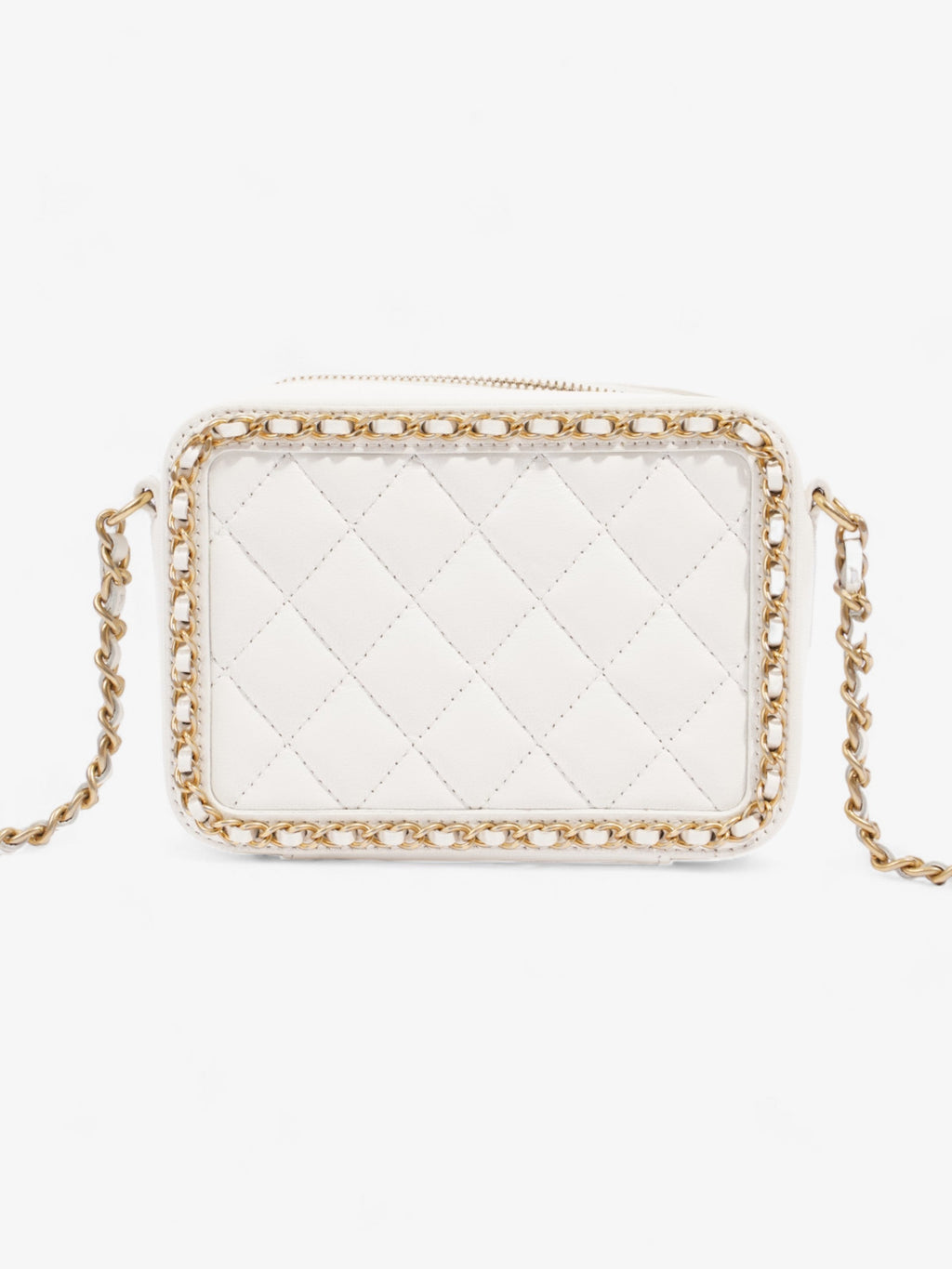 Chanel Vanity Bag White Leather Small