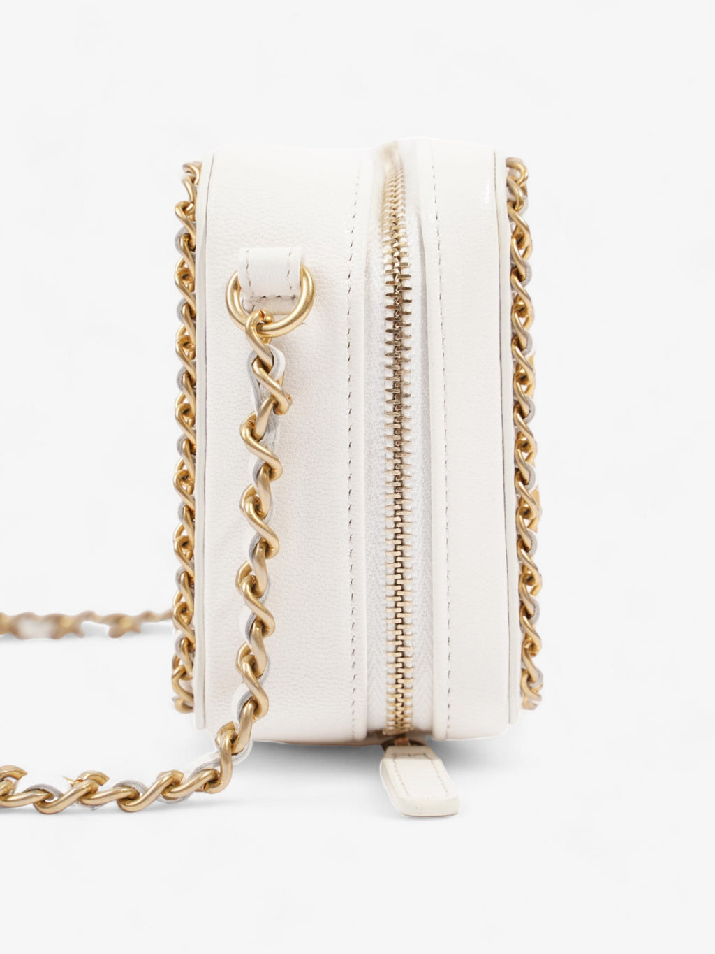 Chanel Vanity Bag White Leather Small