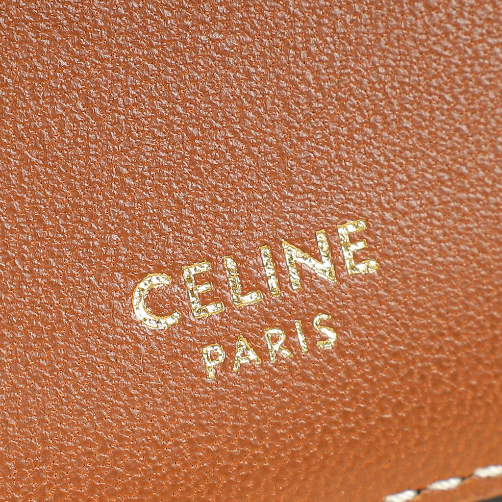 Celine Bicolor Triomphe Zipped Flat Card Holder