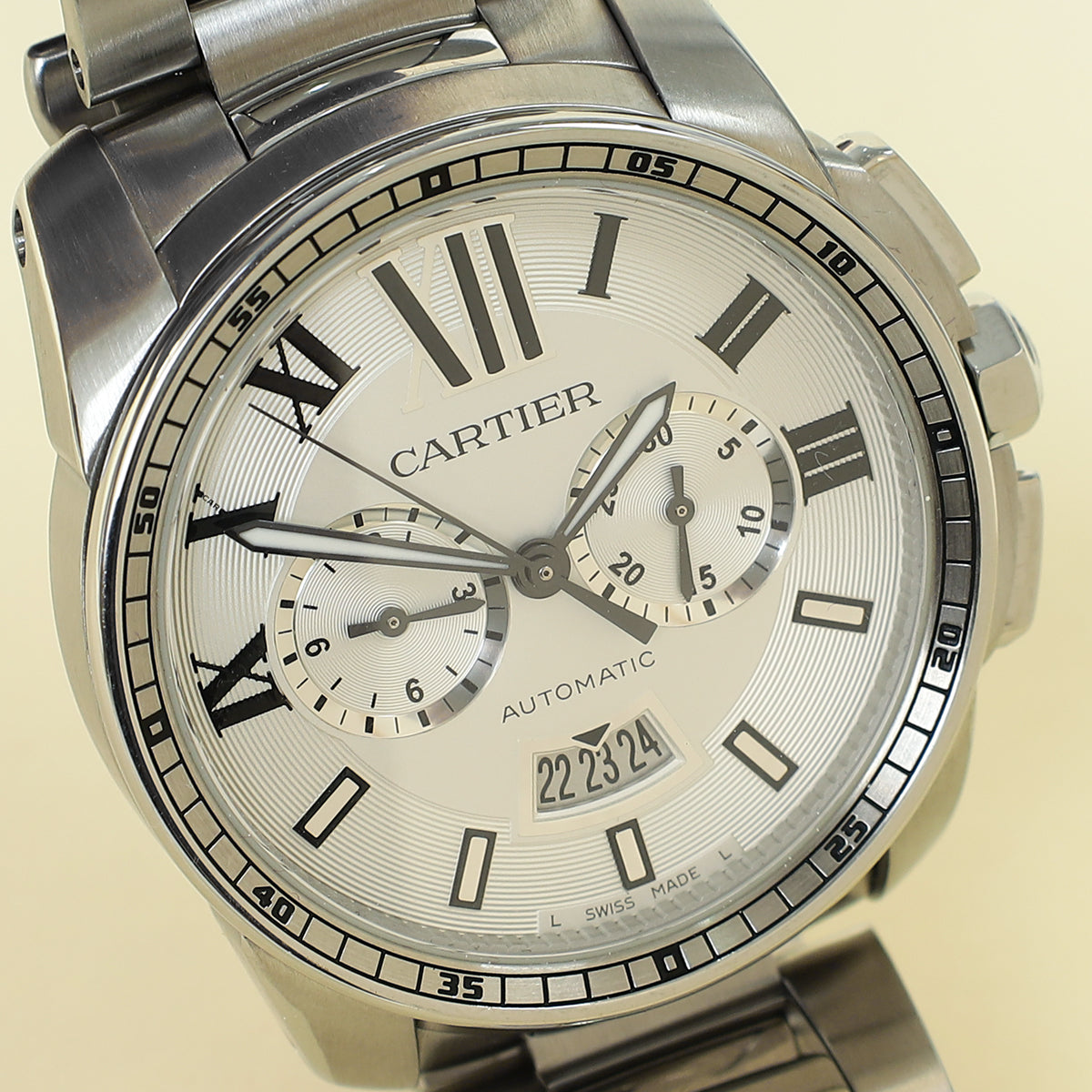 Cartier Stainless Steel Calibre de Cartier Chronograph Automatic 42mm Watch