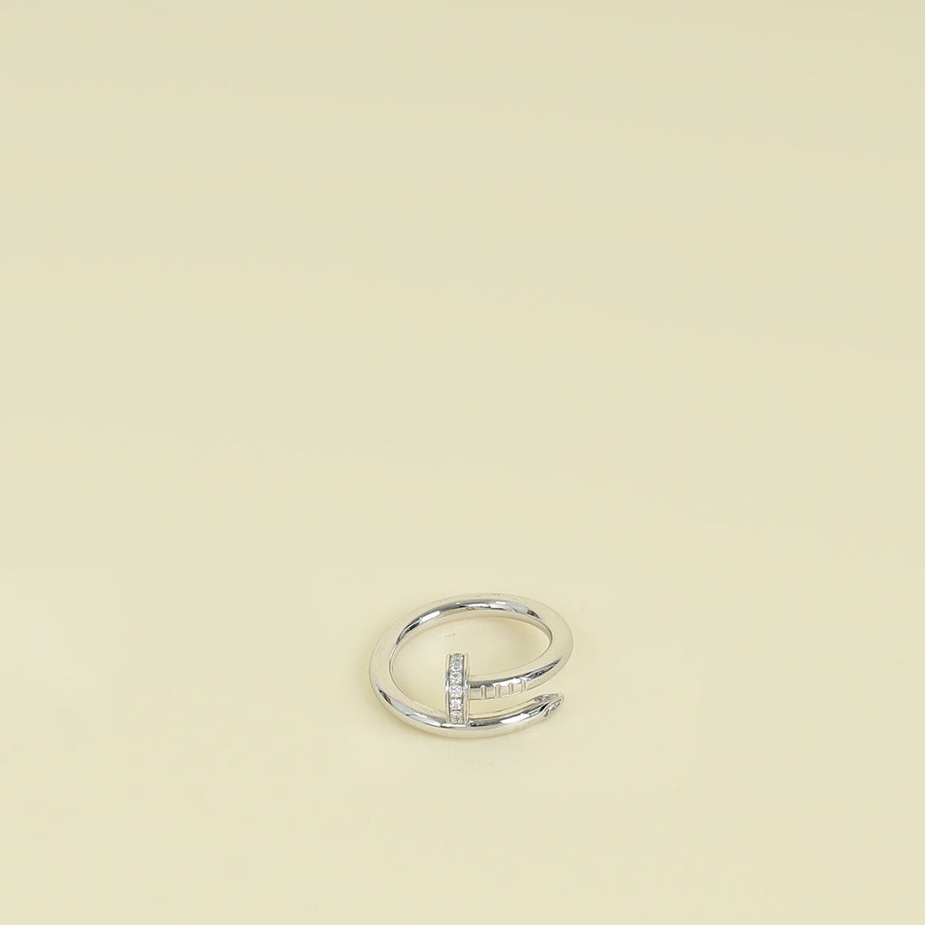 Cartier 18K White Gold Diamonds Classic Model Juste un Clou Ring 52