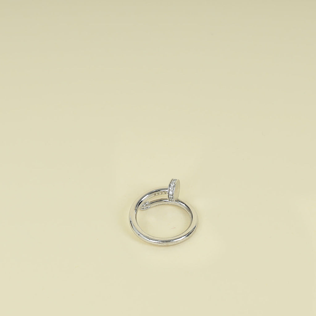 Cartier 18K White Gold Diamonds Classic Model Juste un Clou Ring 52