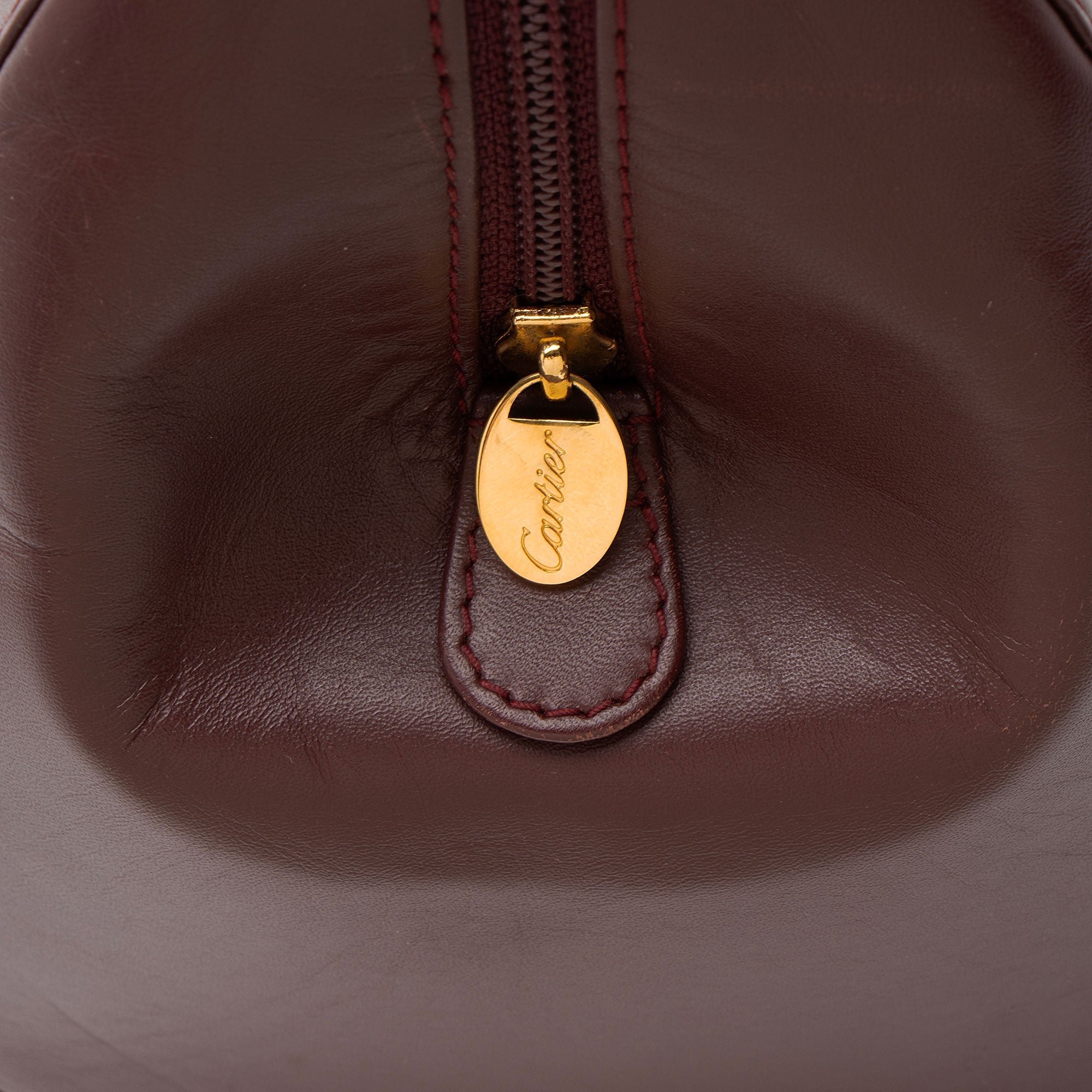 Cartier Vintage Calfskin Must de Cartier Boston Bag